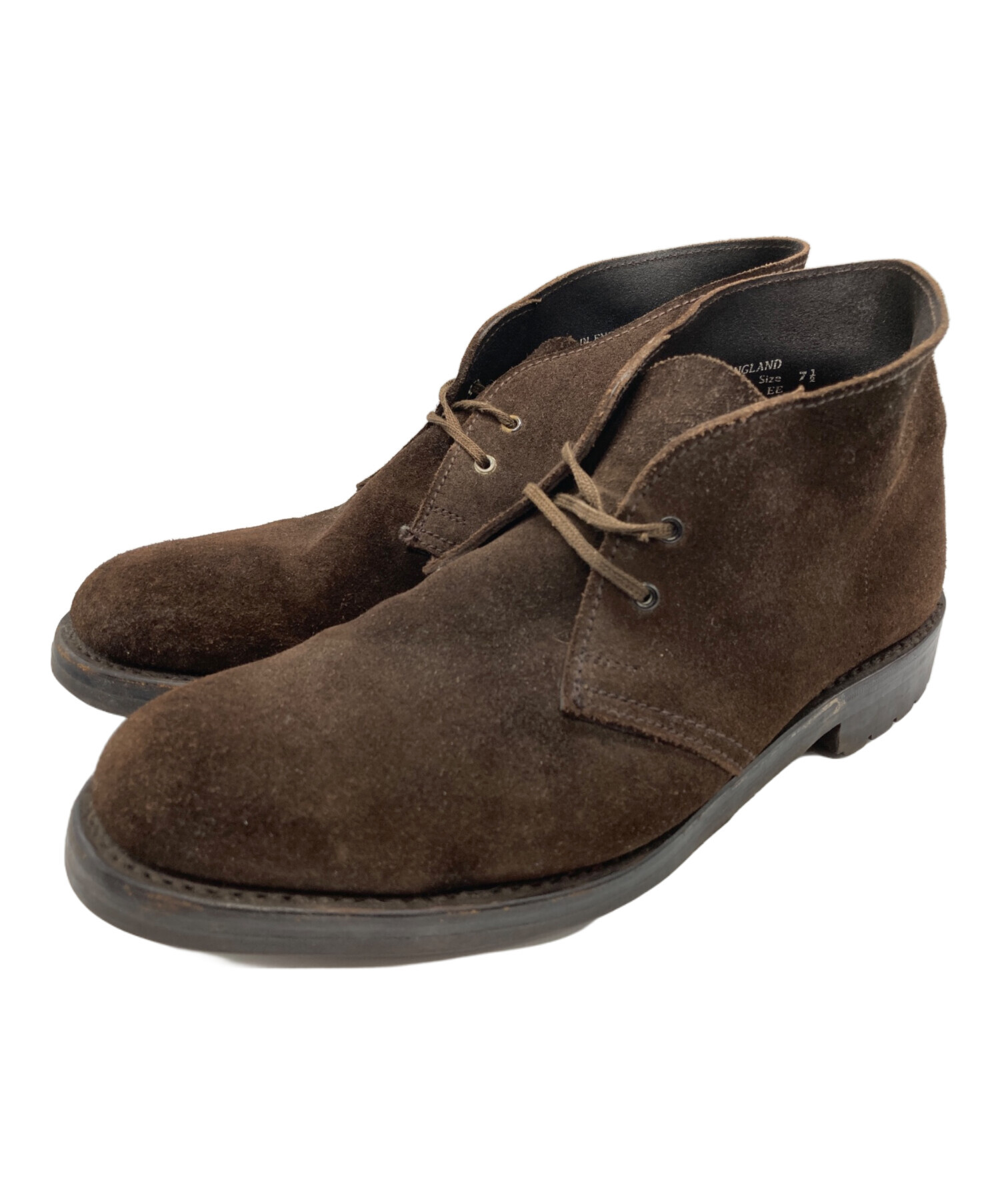 即決 英国製 Clarks 25.0cm デザートブーツ クラークス 7.0 メンズ 茶 