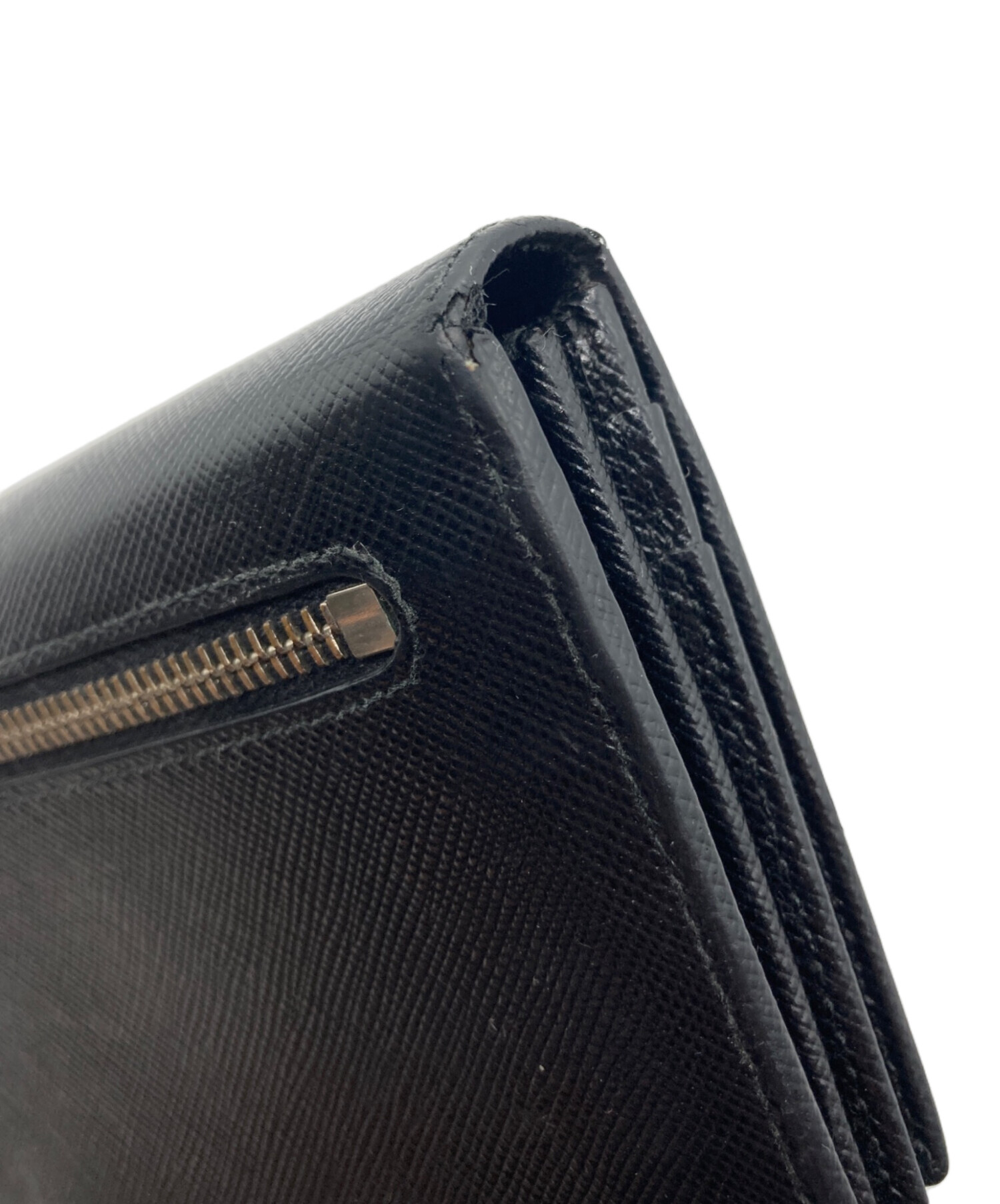 中古・古着通販】PRADA (プラダ) ロゴプレートサフィアーノ長財布