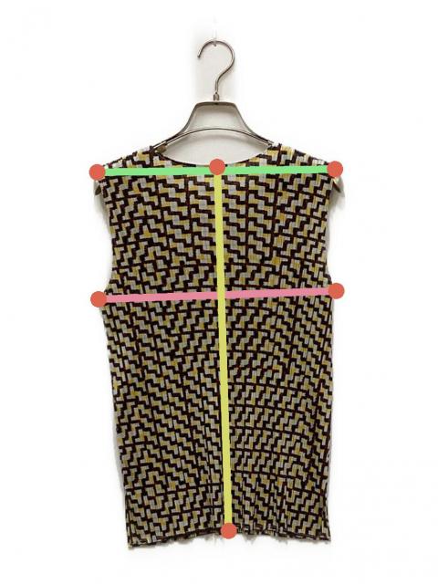 プリーツプリーズ ノースリーブ カットソー ジップ シャツ 3 M～Lサイズ 黄 中古・古着通販】PLEATS PLEASE ISSEY MIYAKE (プリーツプリーズ