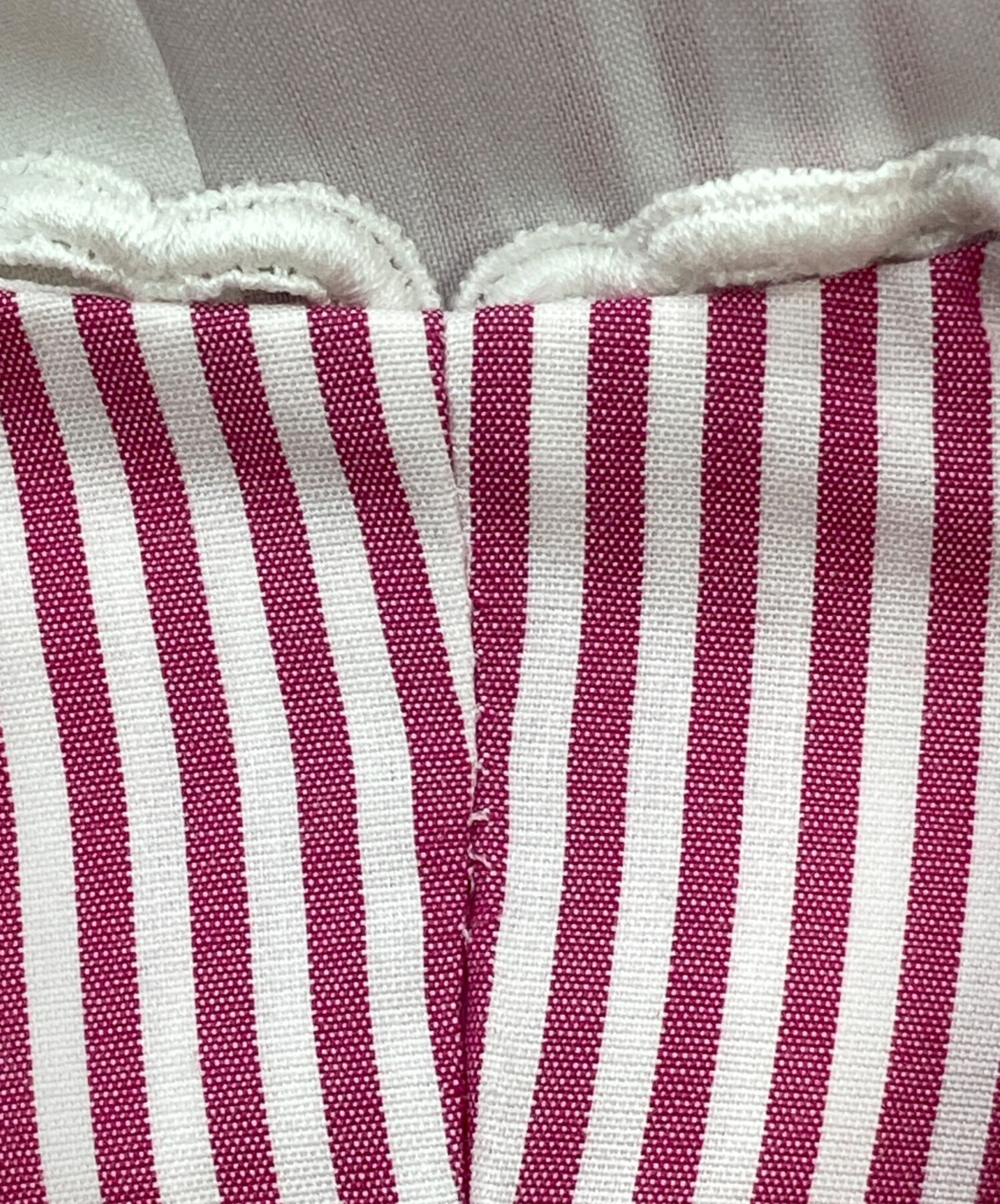 中古・古着通販】Rene (ルネ) パール付ストライプワンピース ピンク