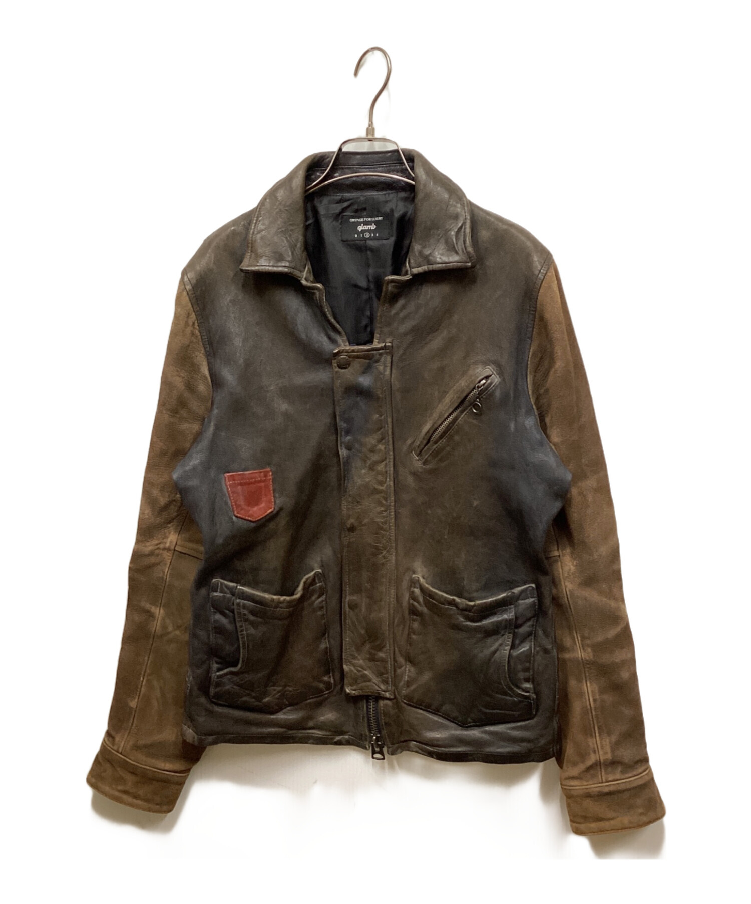 中古・古着通販】glamb (グラム) Durden leather JKT ブラウン サイズ