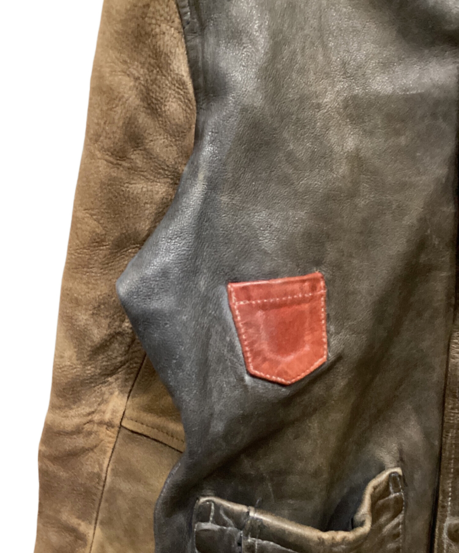 中古・古着通販】glamb (グラム) Durden leather JKT ブラウン サイズ
