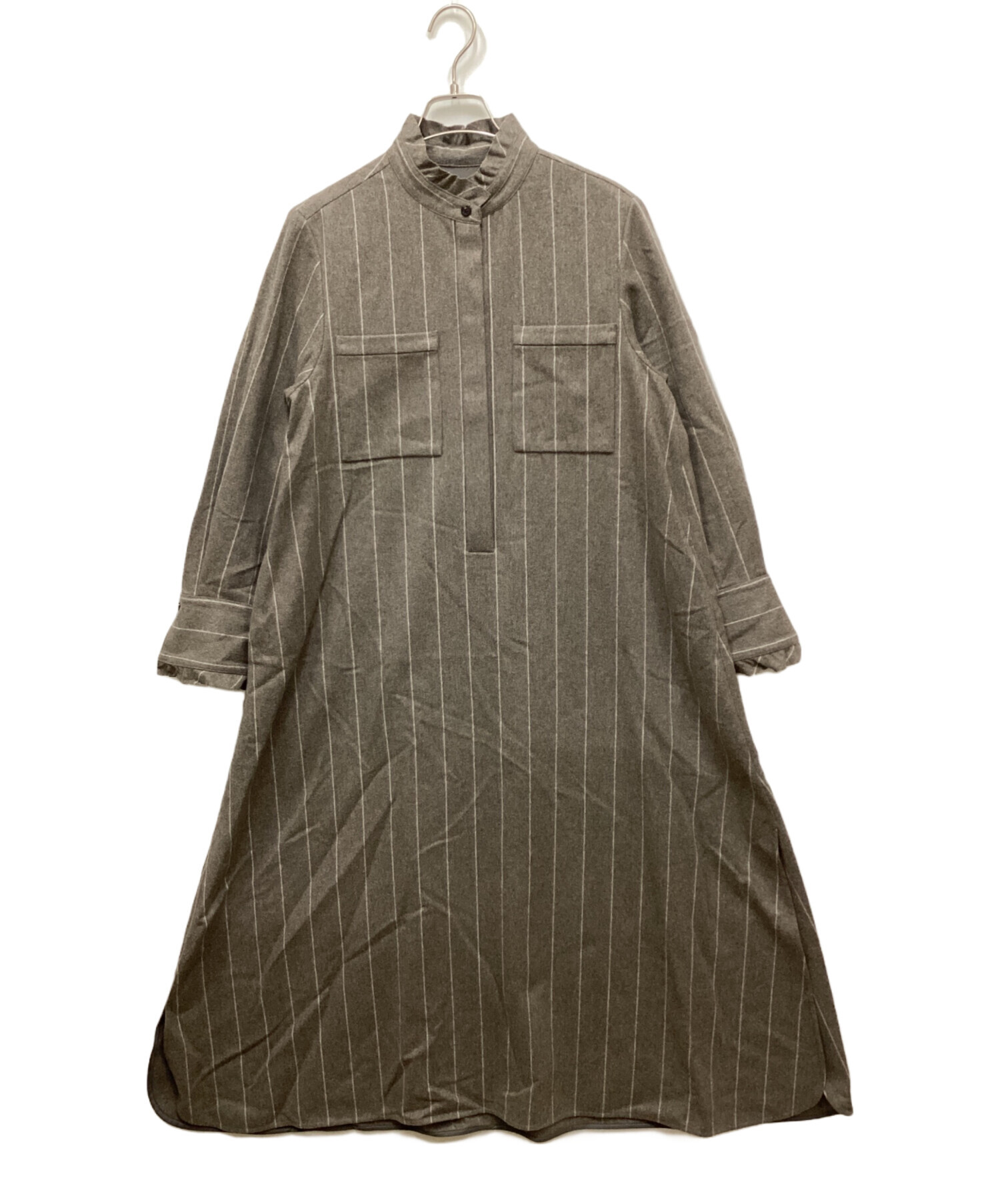 中古・古着通販】ebure (エブール) ワイドストライプフランネルシャツ 