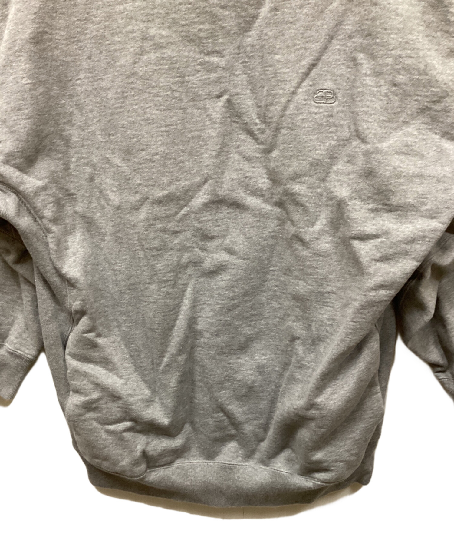 BALENCIAGA グレー スウェット Lサイズ 中古・古着通販】BALENCIAGA (バレンシアガ) リバースロゴ刺繍