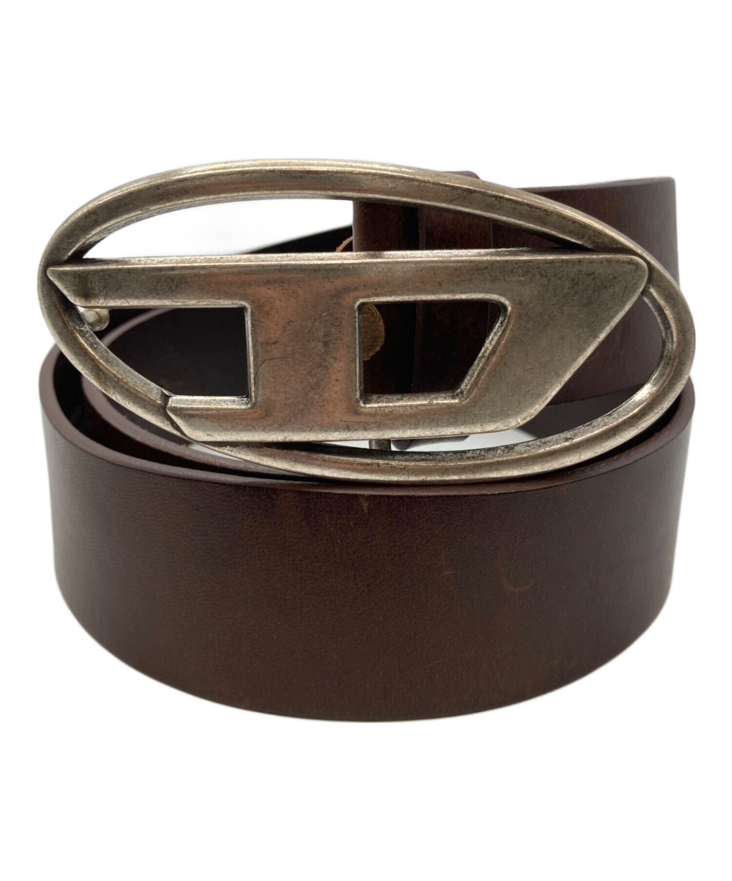 中古・古着通販】DIESEL (ディーゼル) ロゴレザーベルト ブラウン