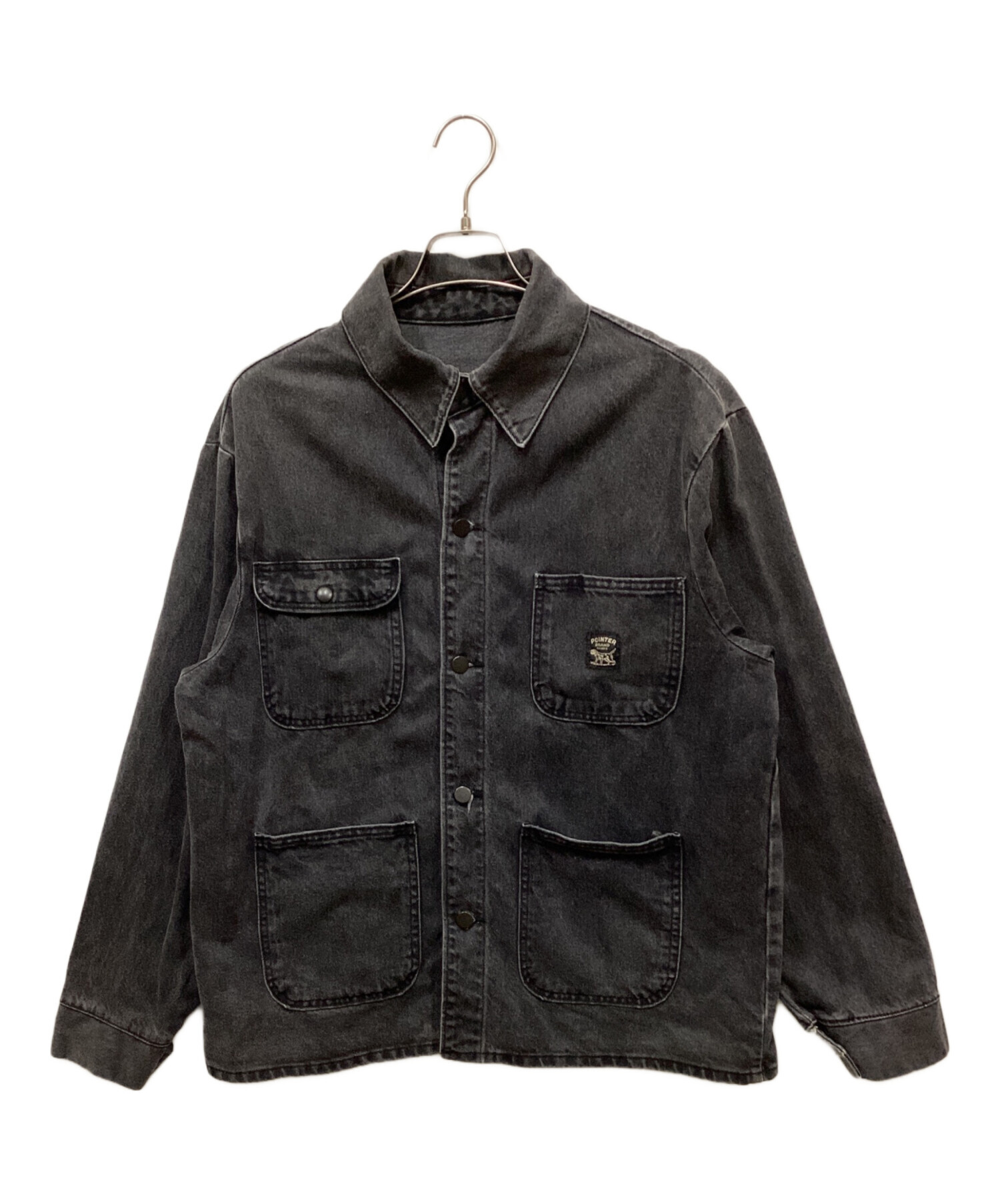 POINTER USA製　ブラック　カバーオール　デニムジャケット 中古・古着通販】Pointer (ポインター) ブラックデニムカバーオール