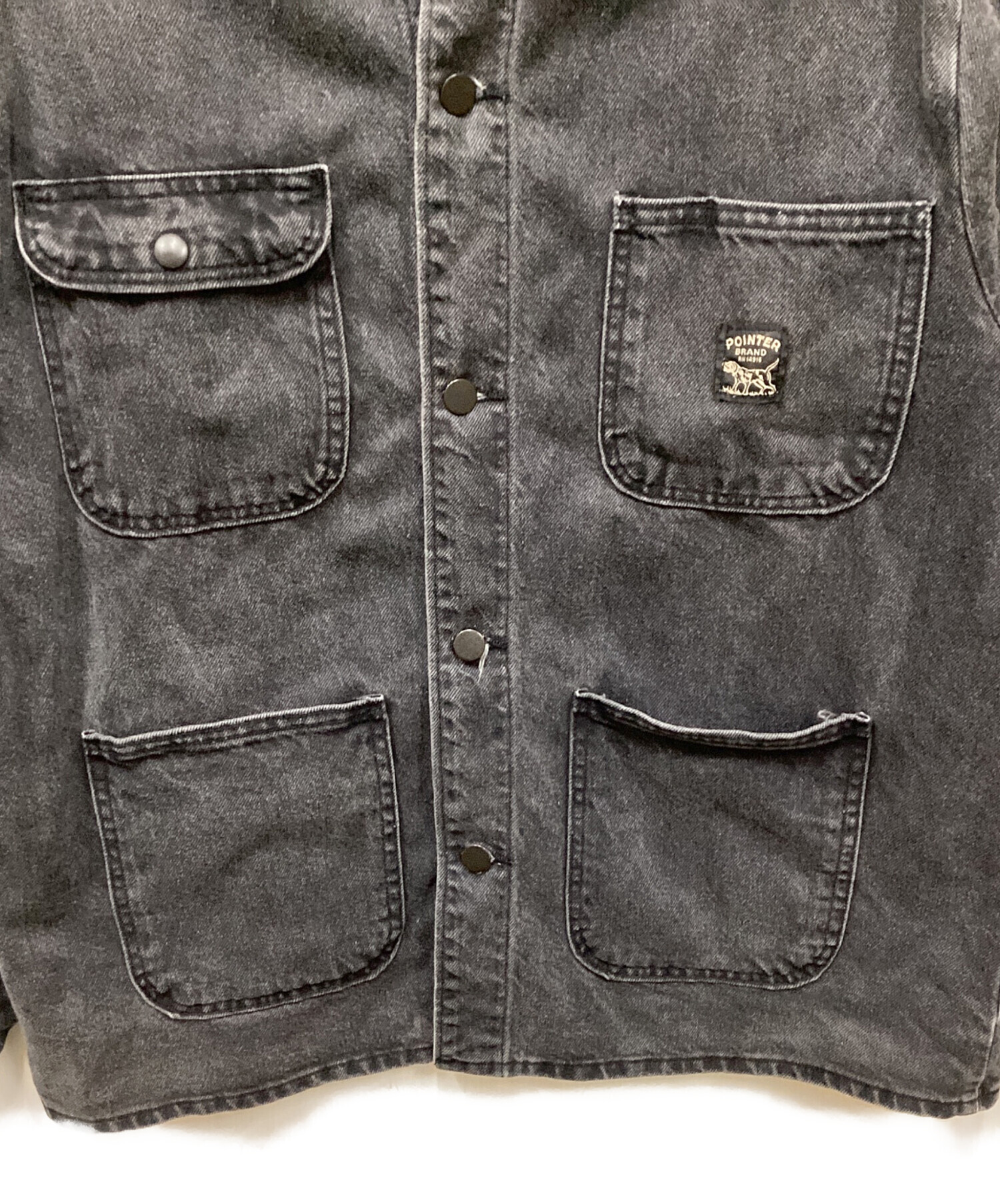 中古・古着通販】Pointer (ポインター) ブラックデニムカバーオール