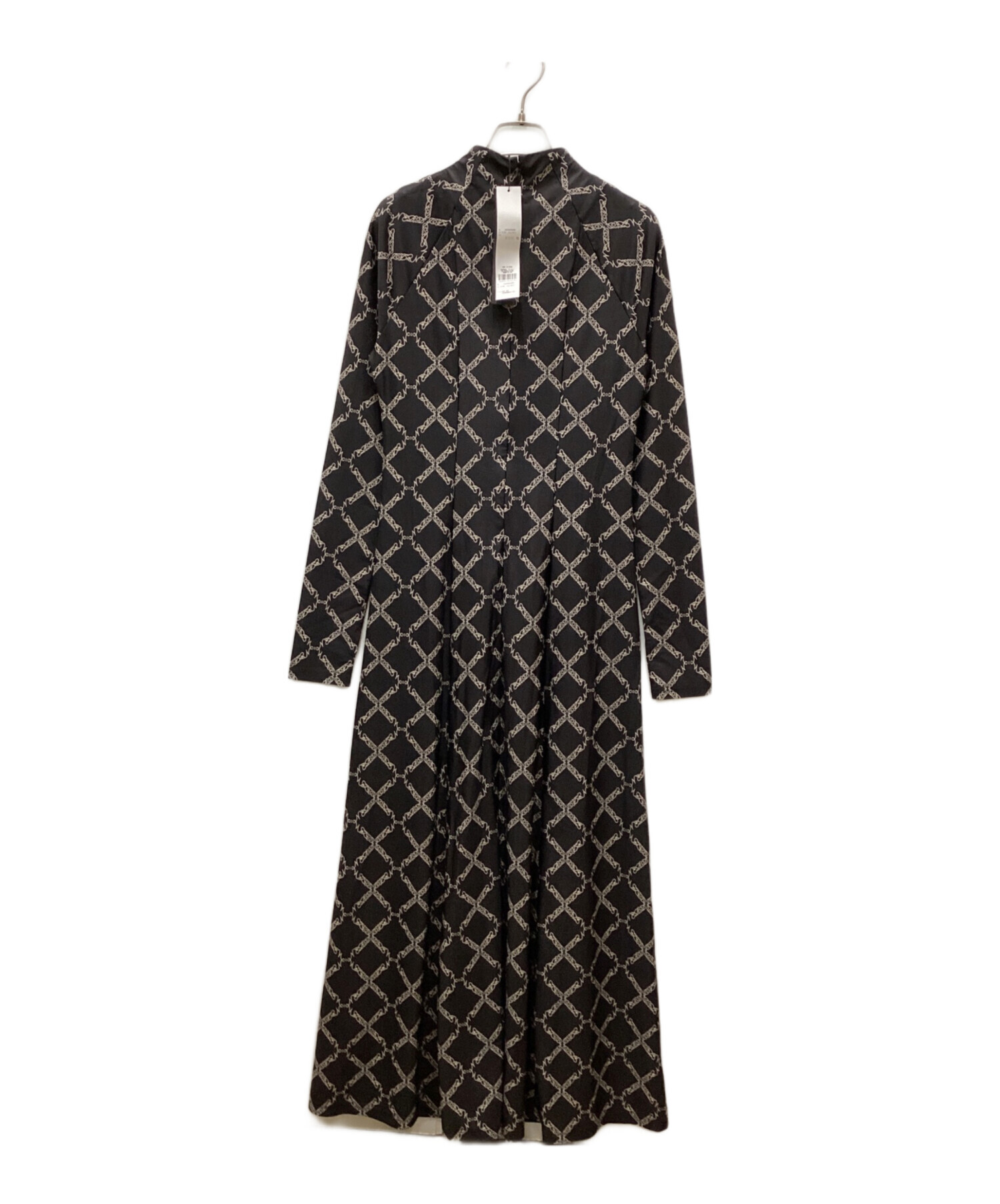 PAMEO POSE Chain Line Knit Dress ロング 黒 中古・古着通販】PAMEO POSE (パメオポーズ) Nerd Pattern Long Dress