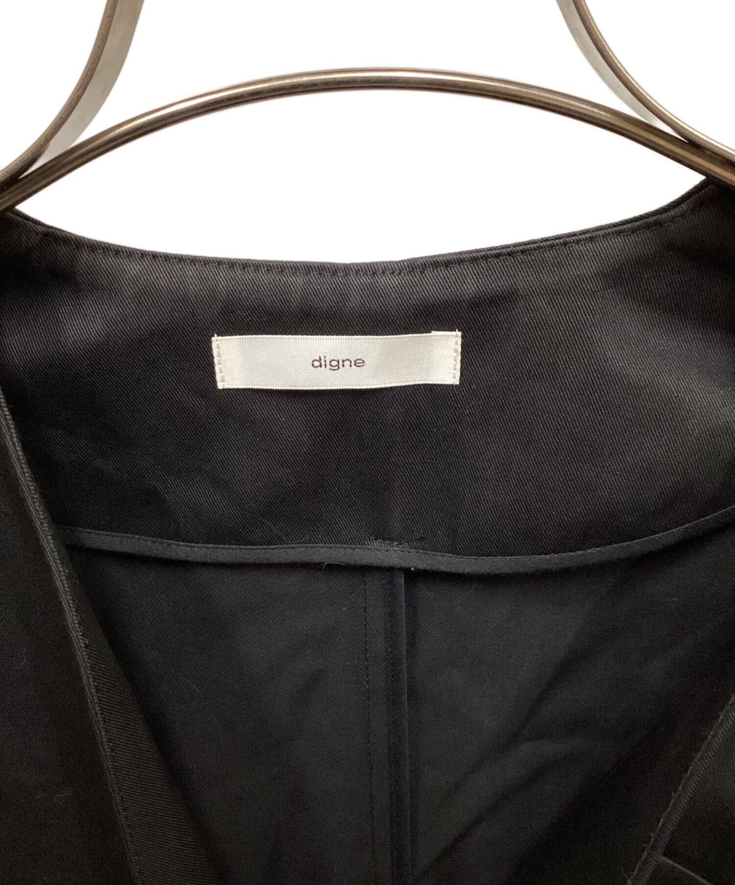 中古・古着通販】digne (ディニュ) collarless jacket/カラーレス