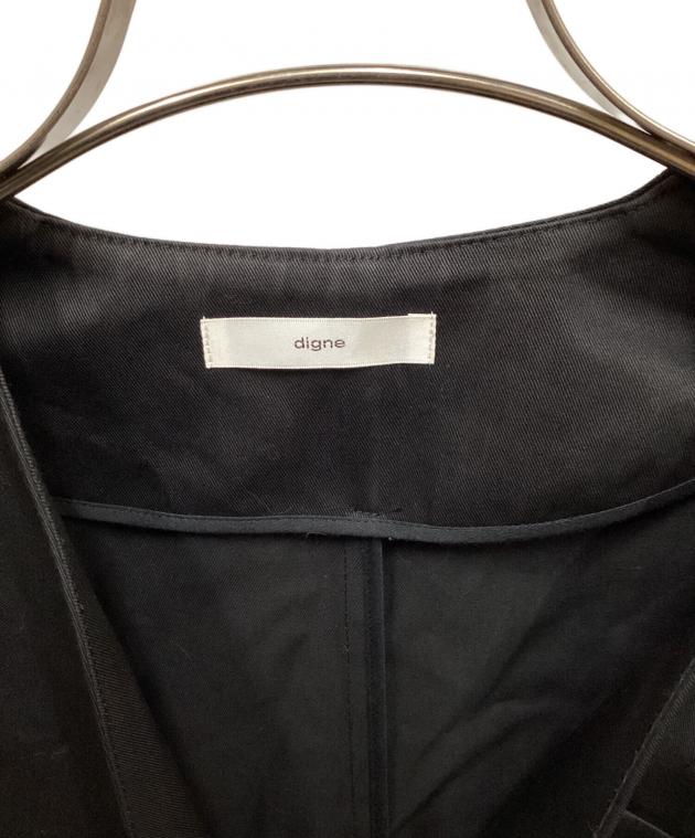 中古・古着通販】digne (ディニュ) collarless jacket/カラーレス