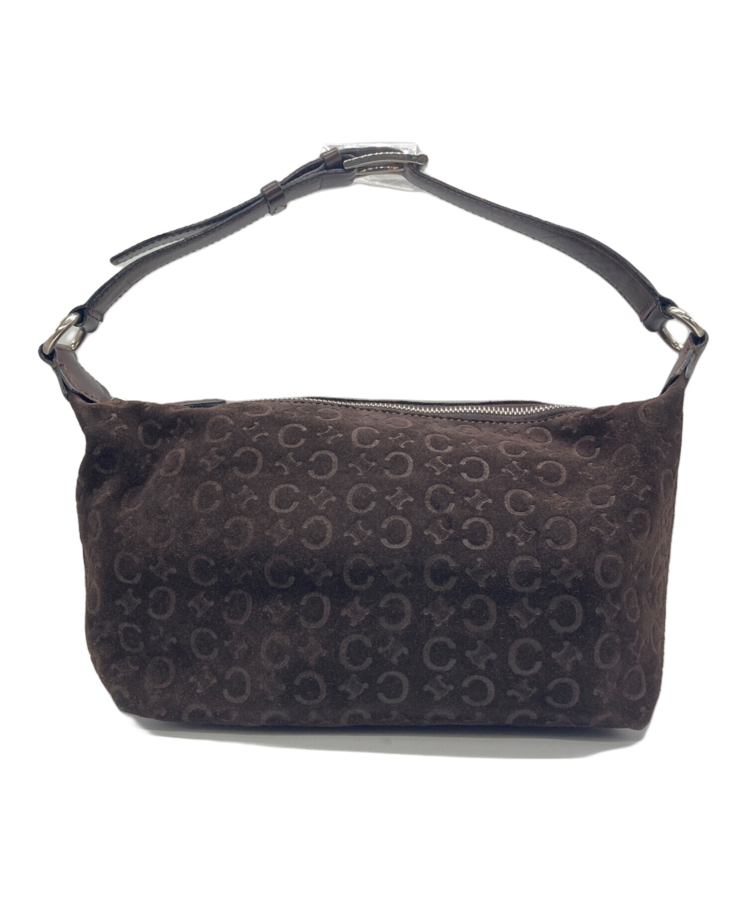 美品】セリーヌ スエード Cマカダム ワンショルダー ハンドバッグ