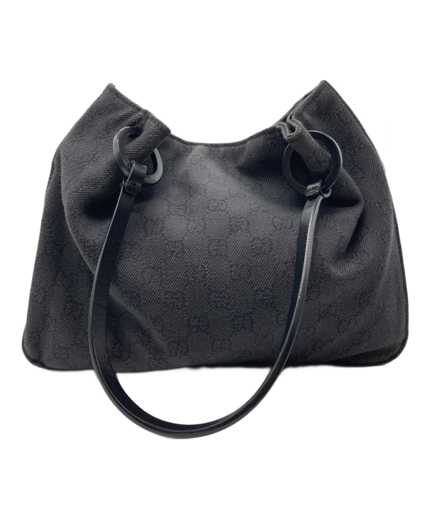 中古・古着通販】GUCCI (グッチ) GGキャンバスハンドバッグ ブラック 