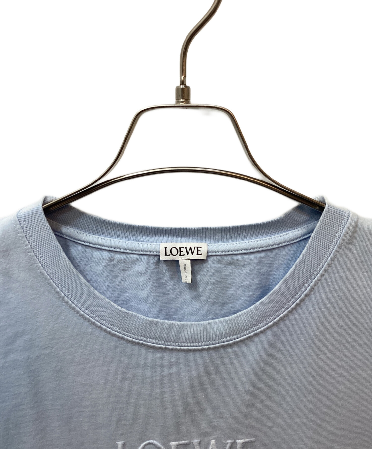 中古・古着通販】LOEWE (ロエベ) ロゴエンブロイダリーTシャツ ブルー