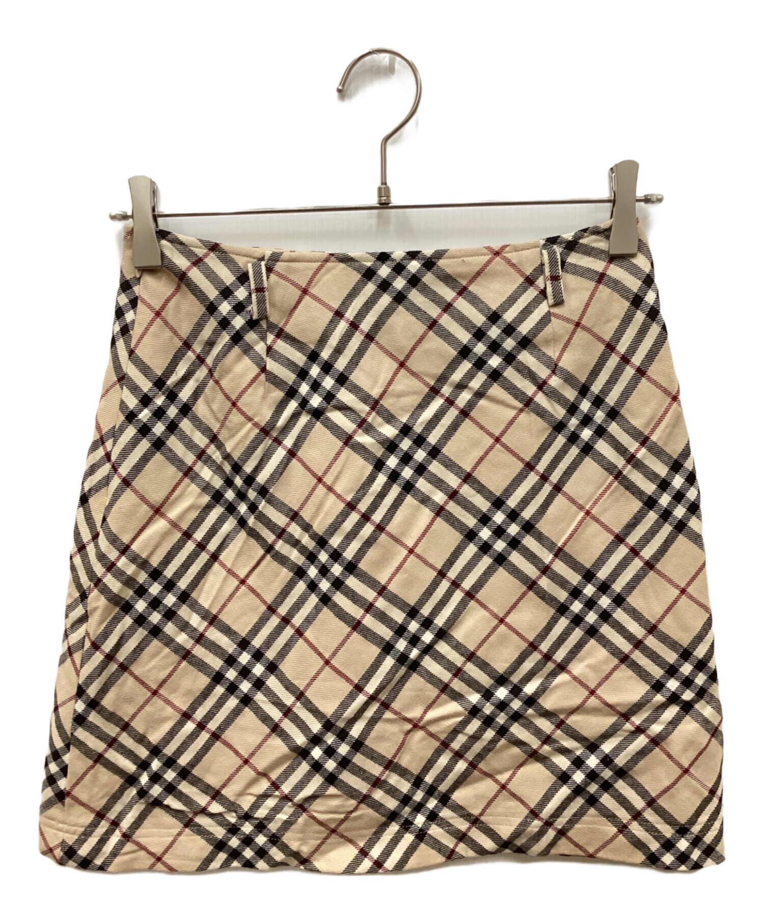 バーバリーブルーレーベル ノバチェック キュロットパンツ ミニスカート 36 バーバリーブルーレーベルBURBERRY BLUE LABEL ウールチェックラップ