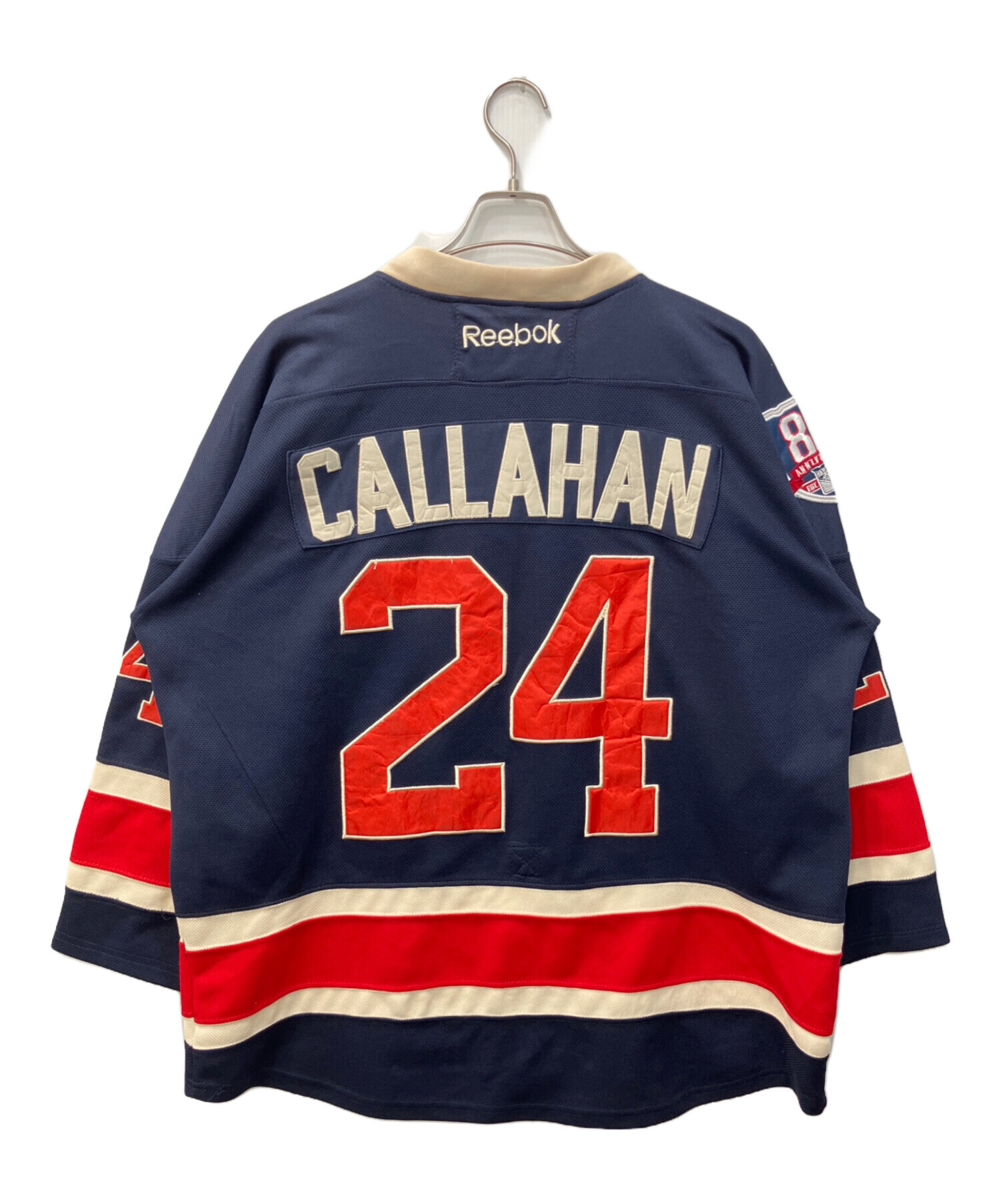 NHL ニューヨーク・レンジャーズ NYR 刺繍ロゴ　ホッケーシャツ 中古・古着通販】REEBOK (リーボック) NHL (エヌエイチエル