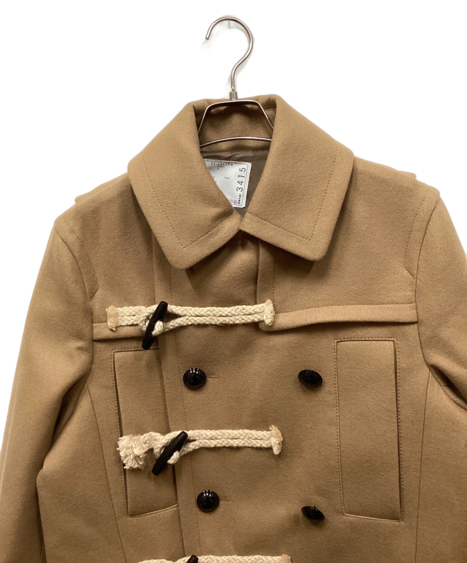 【新品・タグ付】sacai 23aw ウールメルトンパデッドコート ベージュ 2 中古・古着通販】sacai (サカイ) Wool Melton Jacket ブラウン サイズ