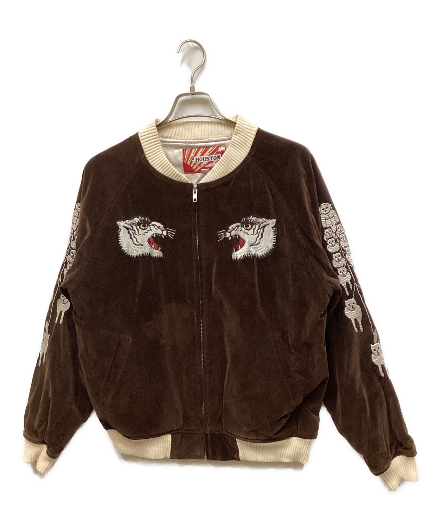 HOUSTON コルセア　スカジャン ベロア ヴィンテージ 90s 80s 中古・古着通販】HOUSTON (ヒューストン) ベロアスカジャン ブラウン