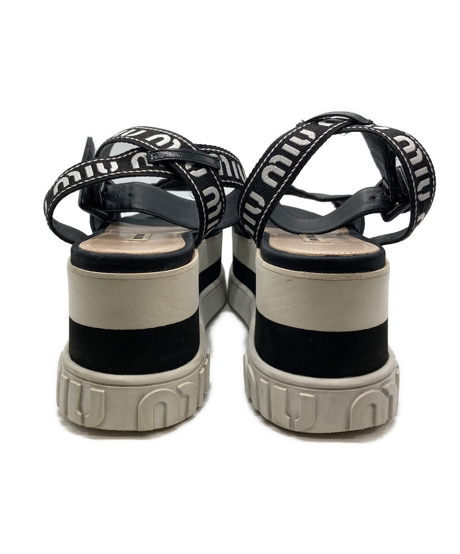 中古・古着通販】MIU MIU (ミュウミュウ) 厚底ロゴストラップサンダル