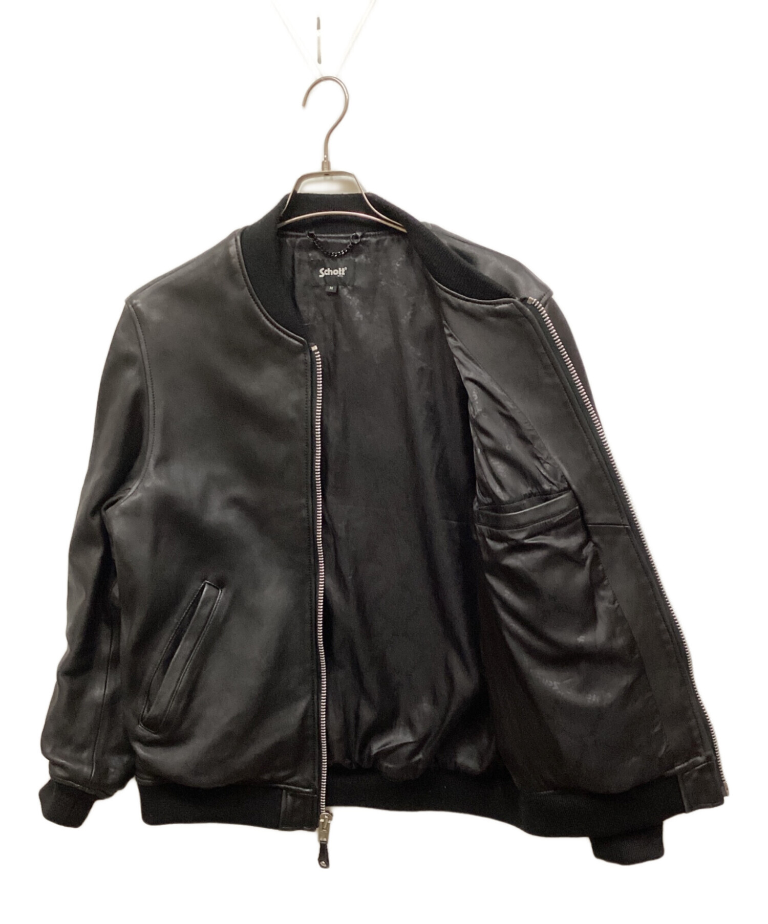 中古・古着通販】Schott (ショット) LEATHER BOWERY JACKET ブラック 