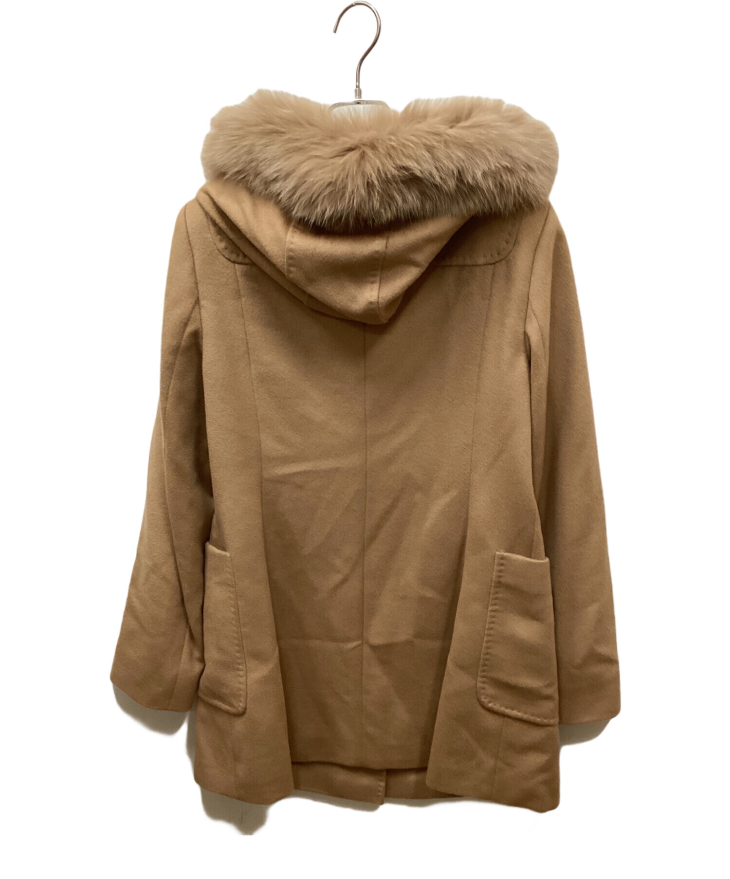 中古・古着通販】MaxMara (マックスマーラ) フーデッドコート ベージュ 