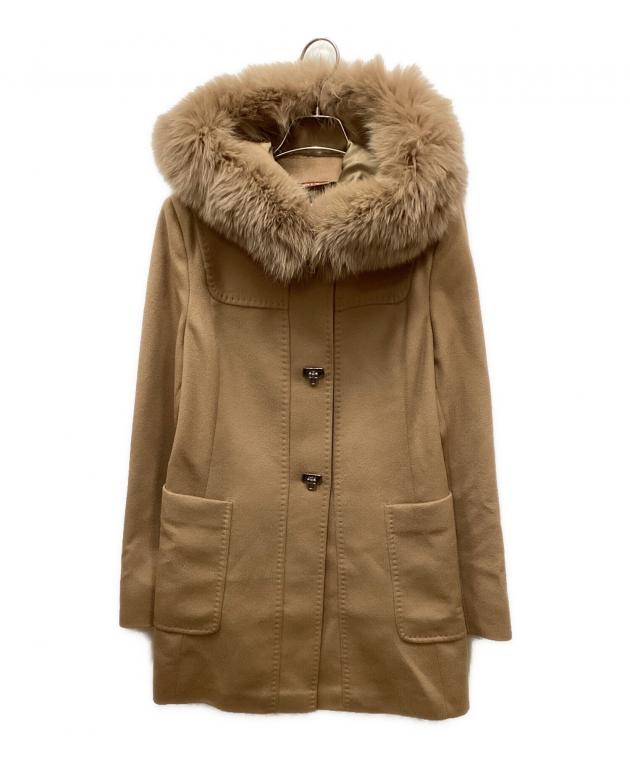 中古・古着通販】MaxMara (マックスマーラ) フーデッドコート ベージュ 
