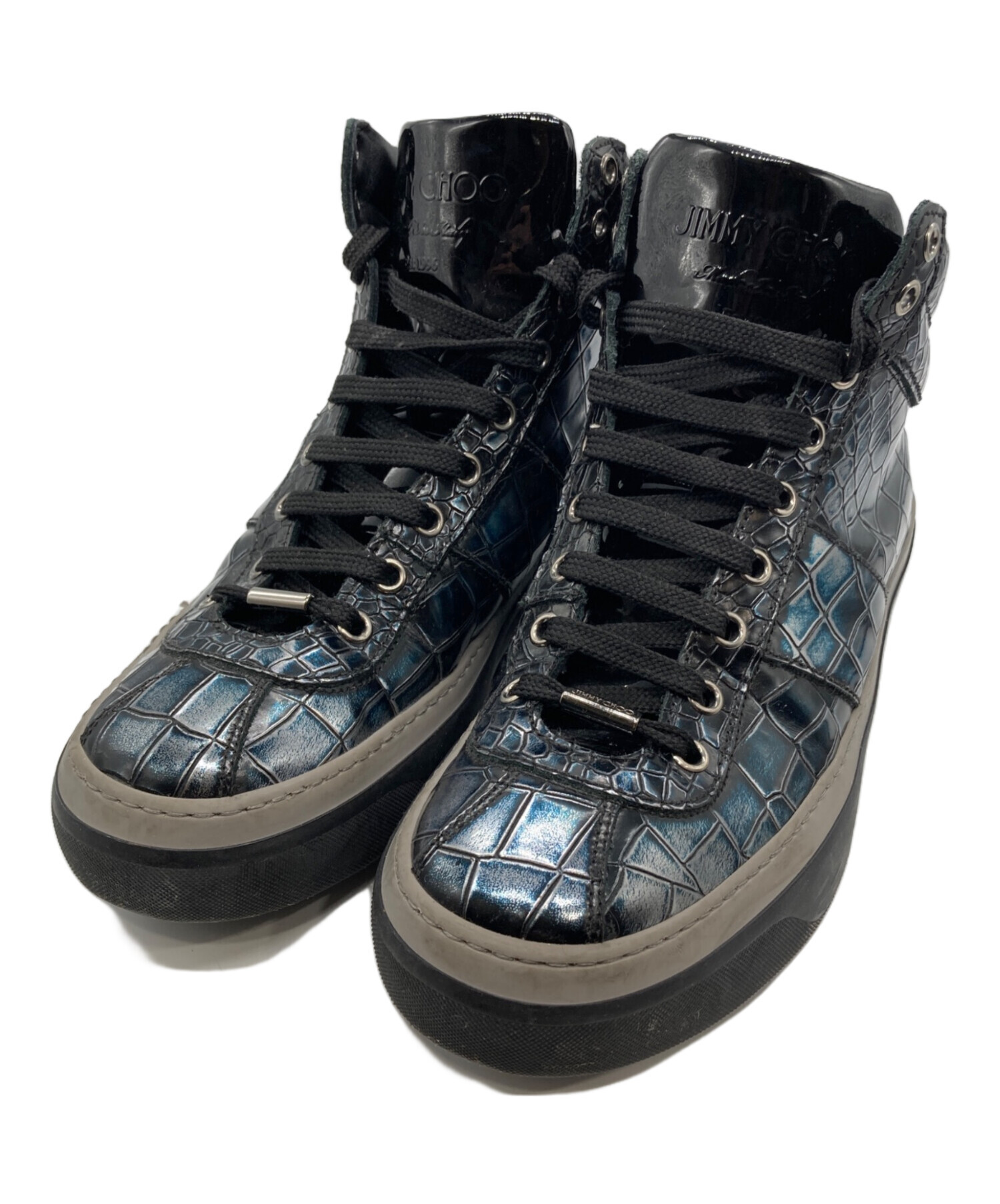 JIMMY CHOOアーガイル ハイカット スニーカーCrystalクロコ型押し ジミーチュウ アーガイル ハイカット スニーカー 靴 クリスタル クロコ