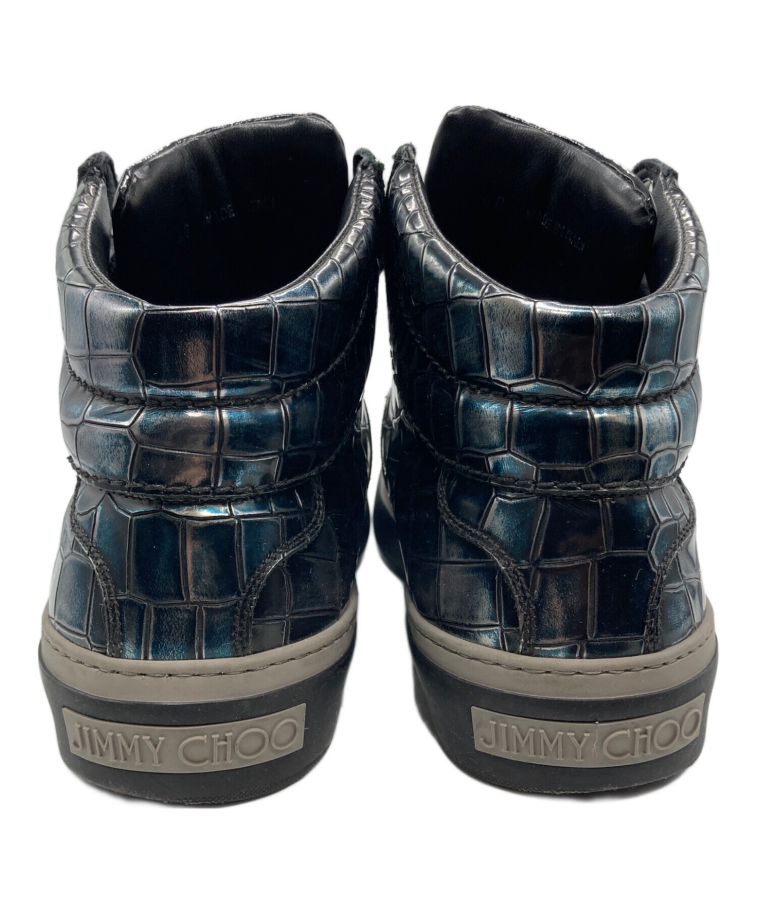 JIMMY CHOO◇クロコ型押し/ハイカットスニーカー/43.5/BLK 【公式通販】