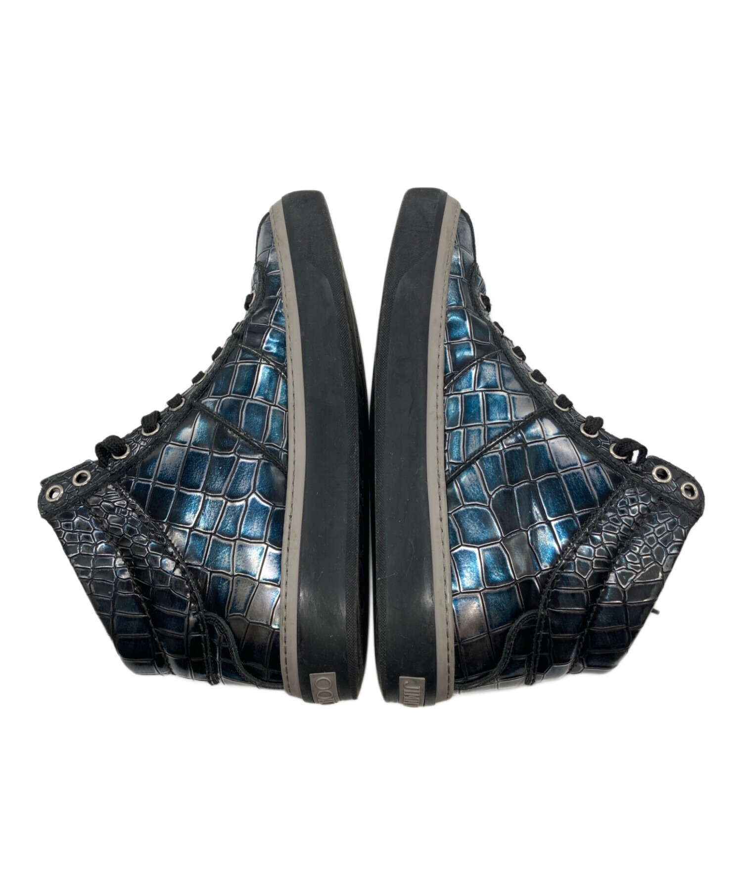 Jimmy choo クロコ柄ハイカットスニーカー 中古・古着通販】JIMMY CHOO (ジミーチュウ) クロコ型押しメタリック