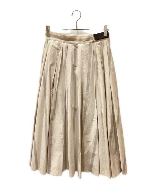 新品 ebure(エブール) オフホワイトベージュ プリーツロングスカート