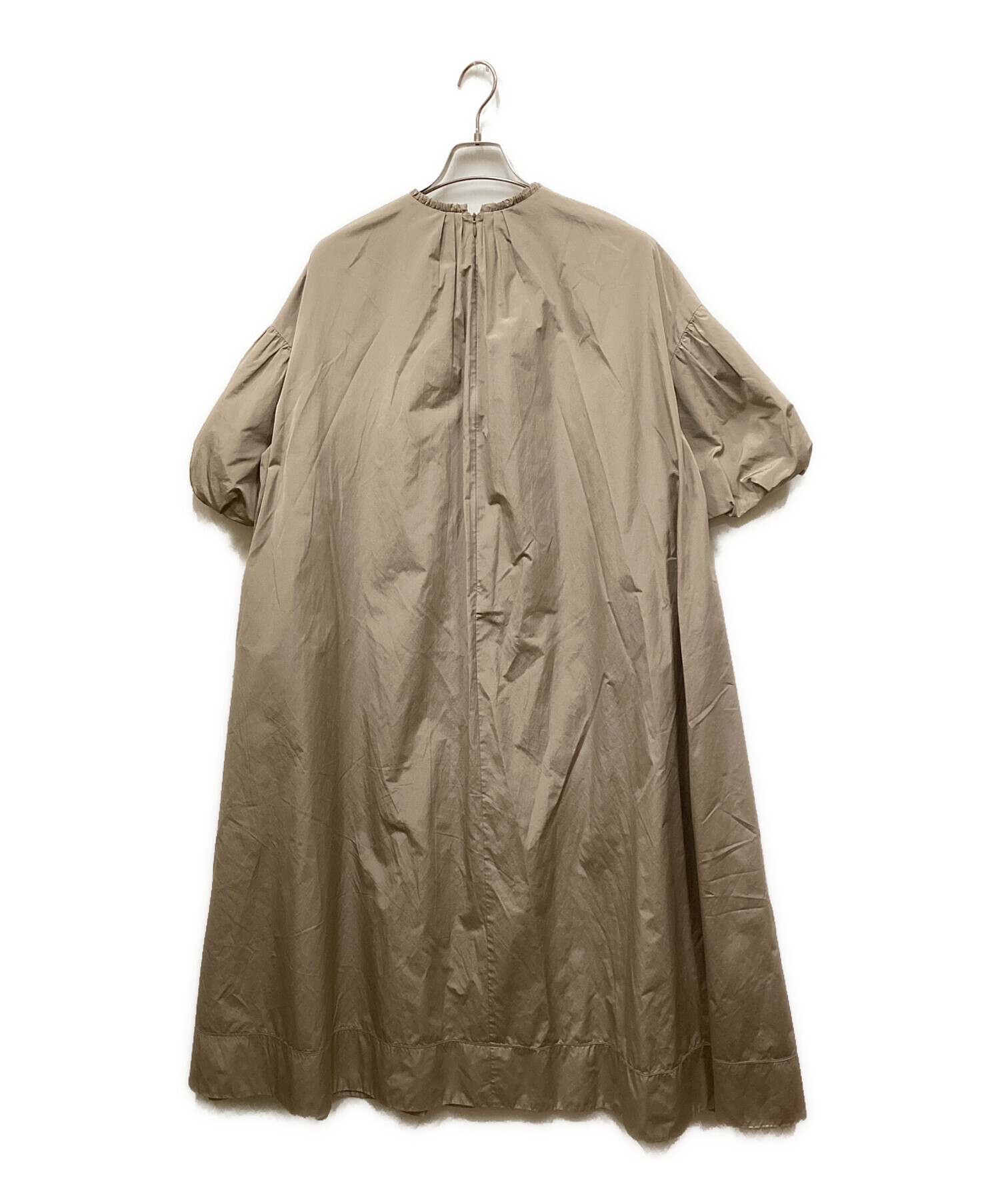 ebure★ナチュラルドライタフタ　バルーンスリーブワンピース 中古・古着通販】ebure (エブール) ナチュラルドライタフタ バルーン