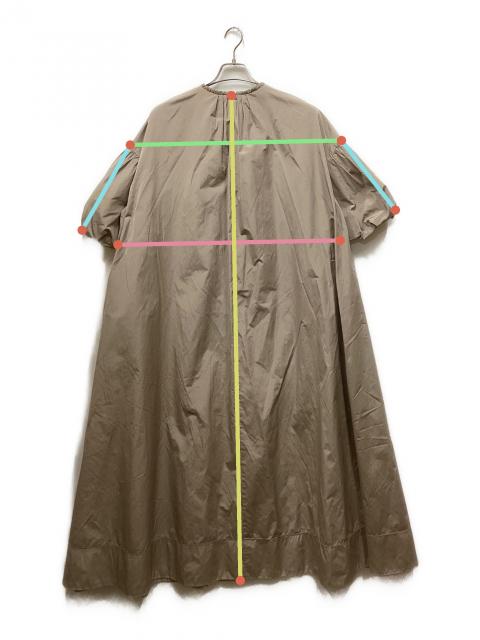 ebure★ナチュラルドライタフタ　バルーンスリーブワンピース 美品 ebure エブールナチュラルドライタフタ バルーンスリーブ