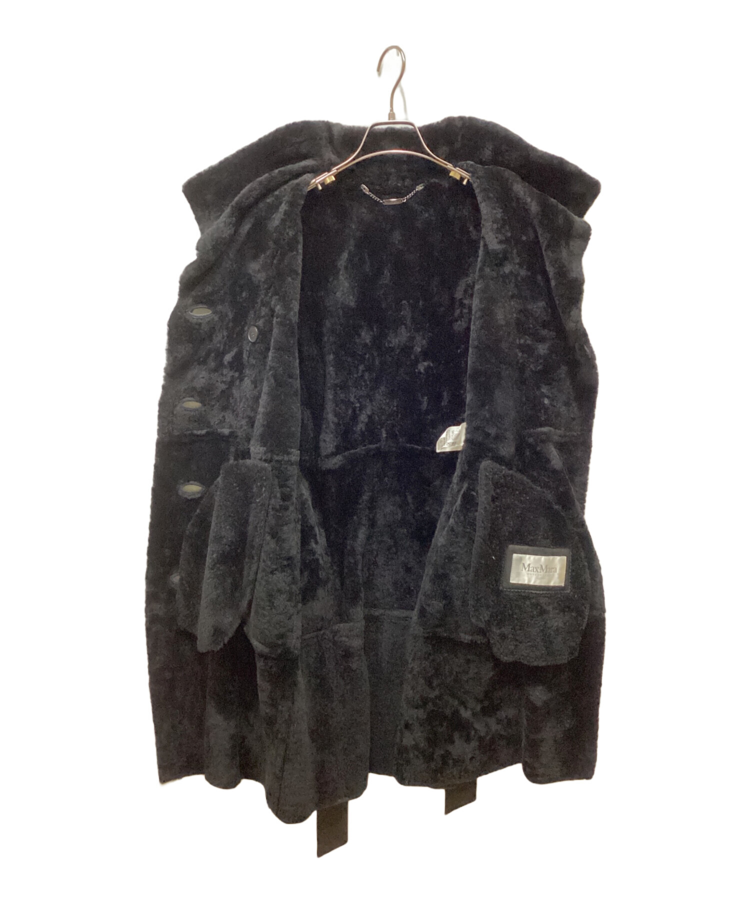 中古・古着通販】MaxMara (マックスマーラ) ムートンコート ブラック