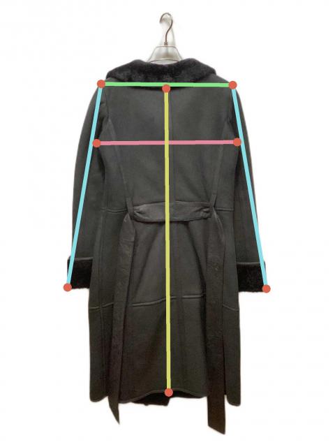 中古・古着通販】MaxMara (マックスマーラ) ムートンコート ブラック