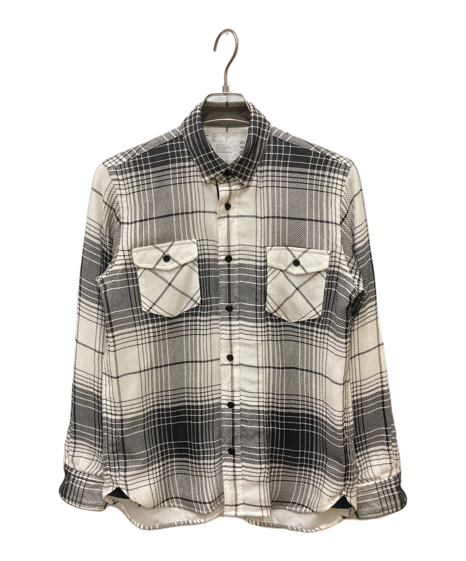 中古・古着通販】sacai (サカイ) メッシュレイヤードチェックシャツ