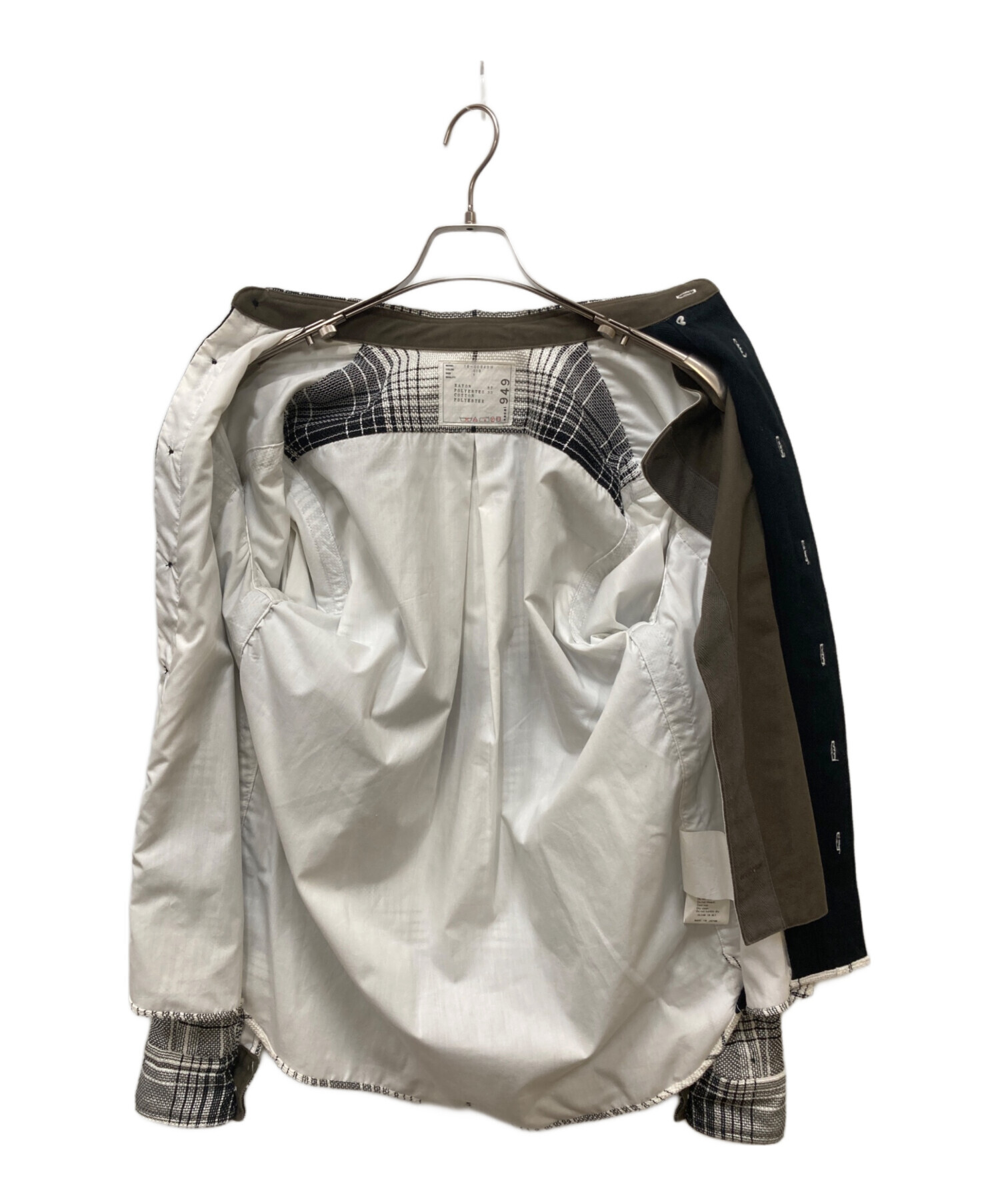 中古・古着通販】sacai (サカイ) メッシュレイヤードチェックシャツ