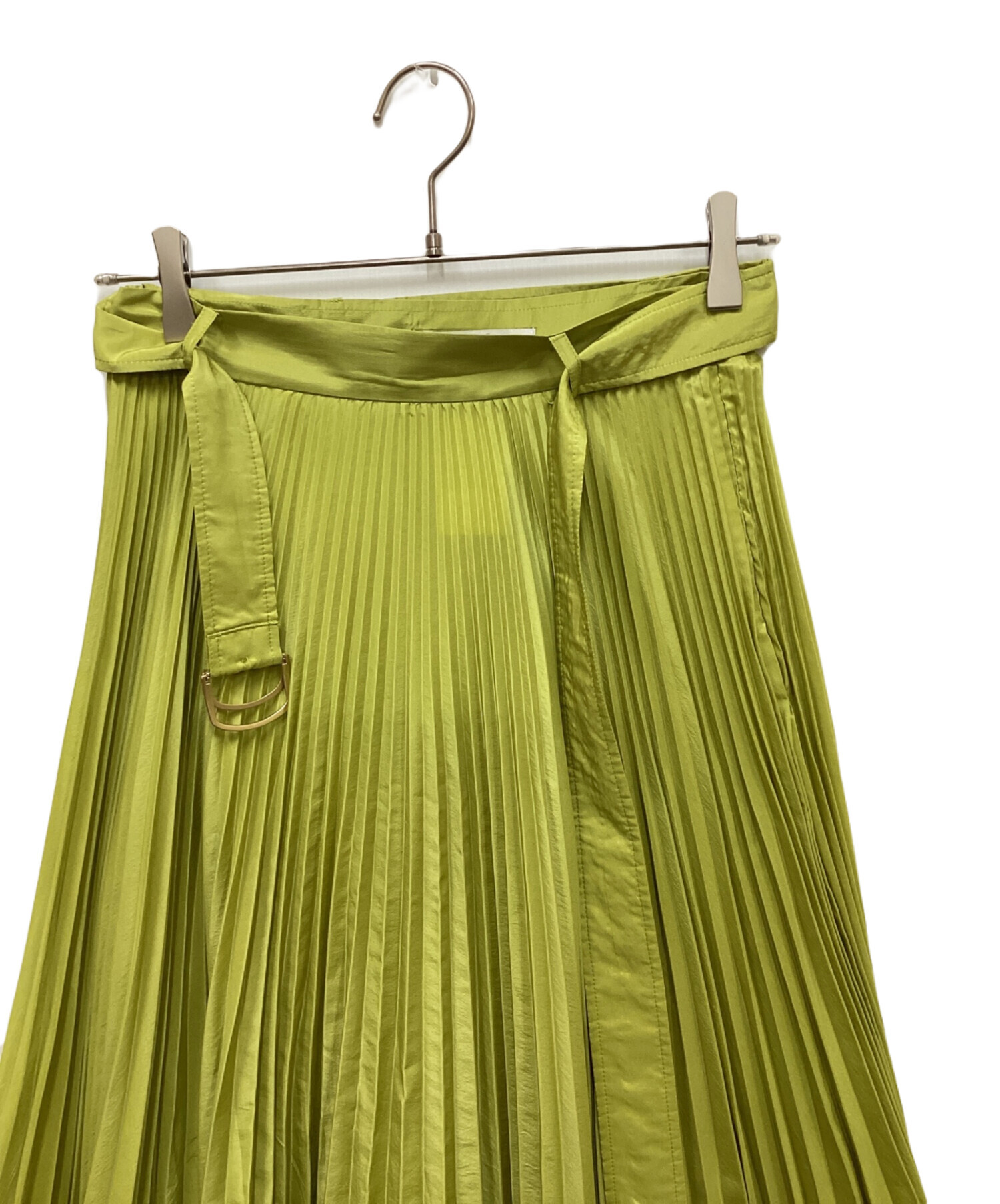 中古・古着通販】MaxMara (マックスマーラ) プリーツスカート 黄緑