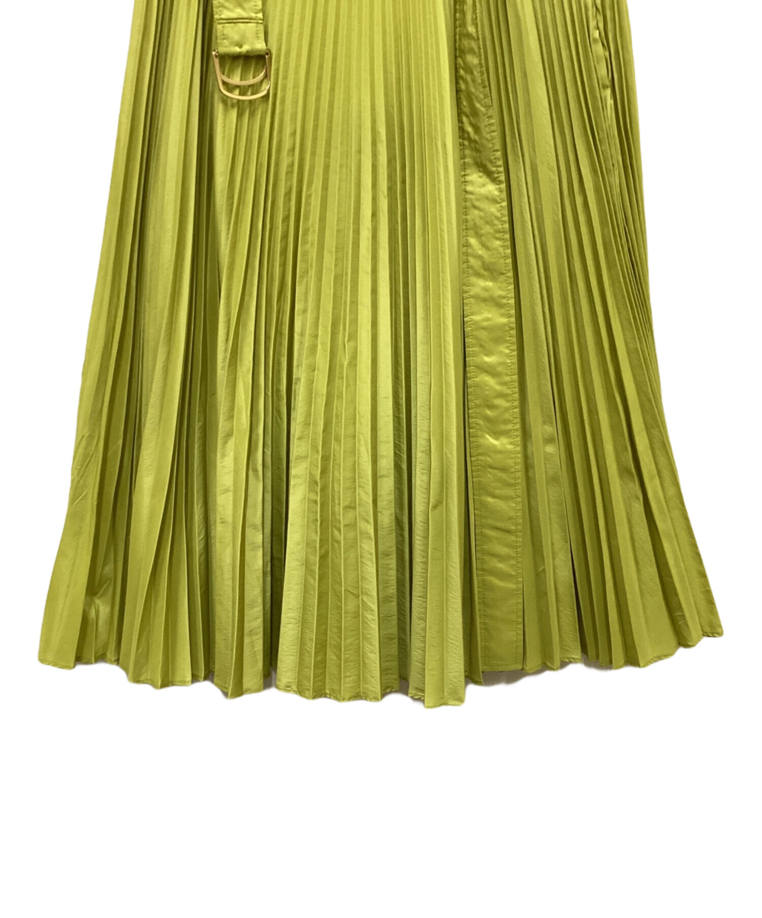 中古・古着通販】MaxMara (マックスマーラ) プリーツスカート 黄緑