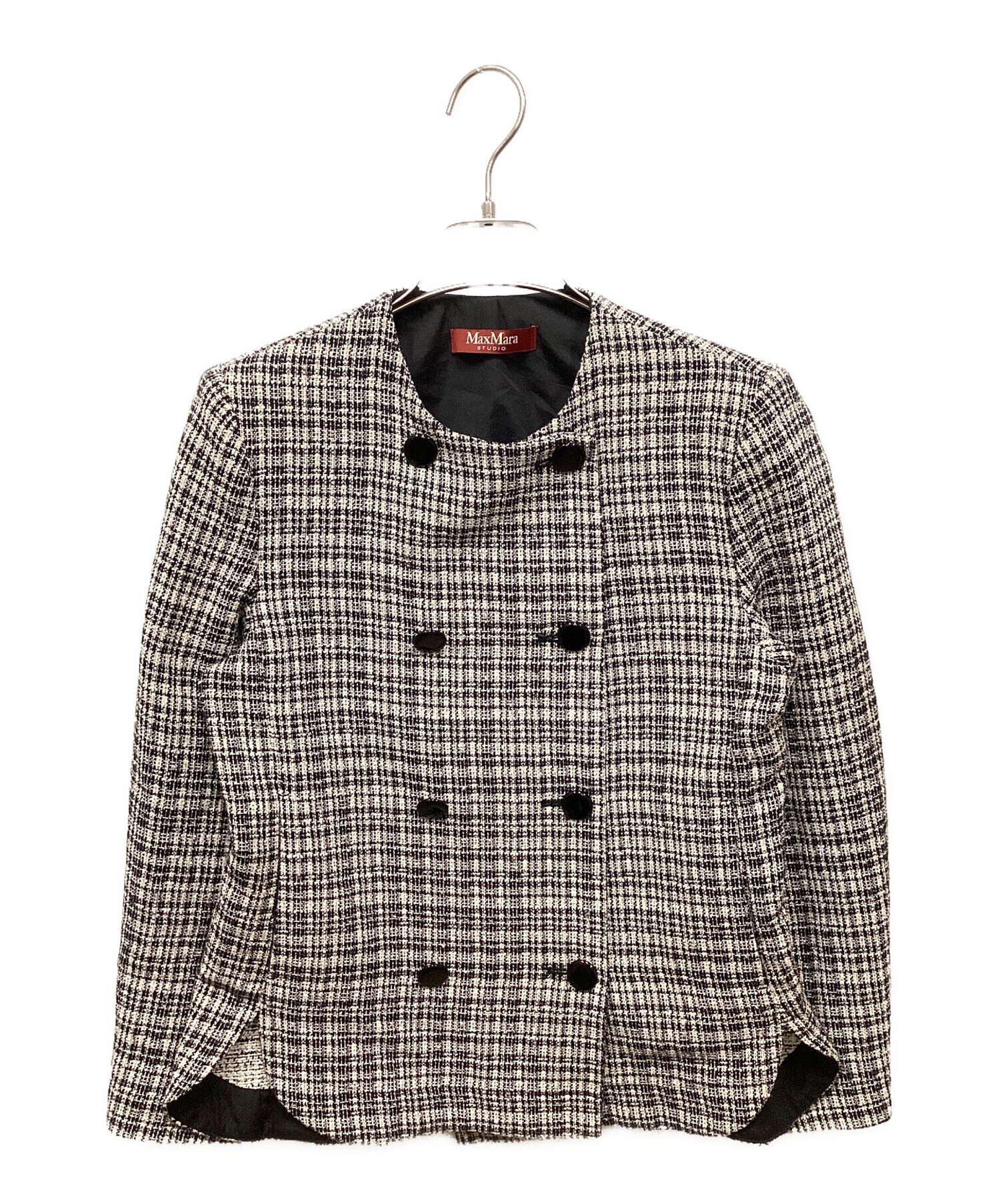 未使用タグ付き✨Max Mara ツイード ジャケット 定価8.4万円 新品未使用】ウィークエンドマックスマーラ ノーカラー ツイード