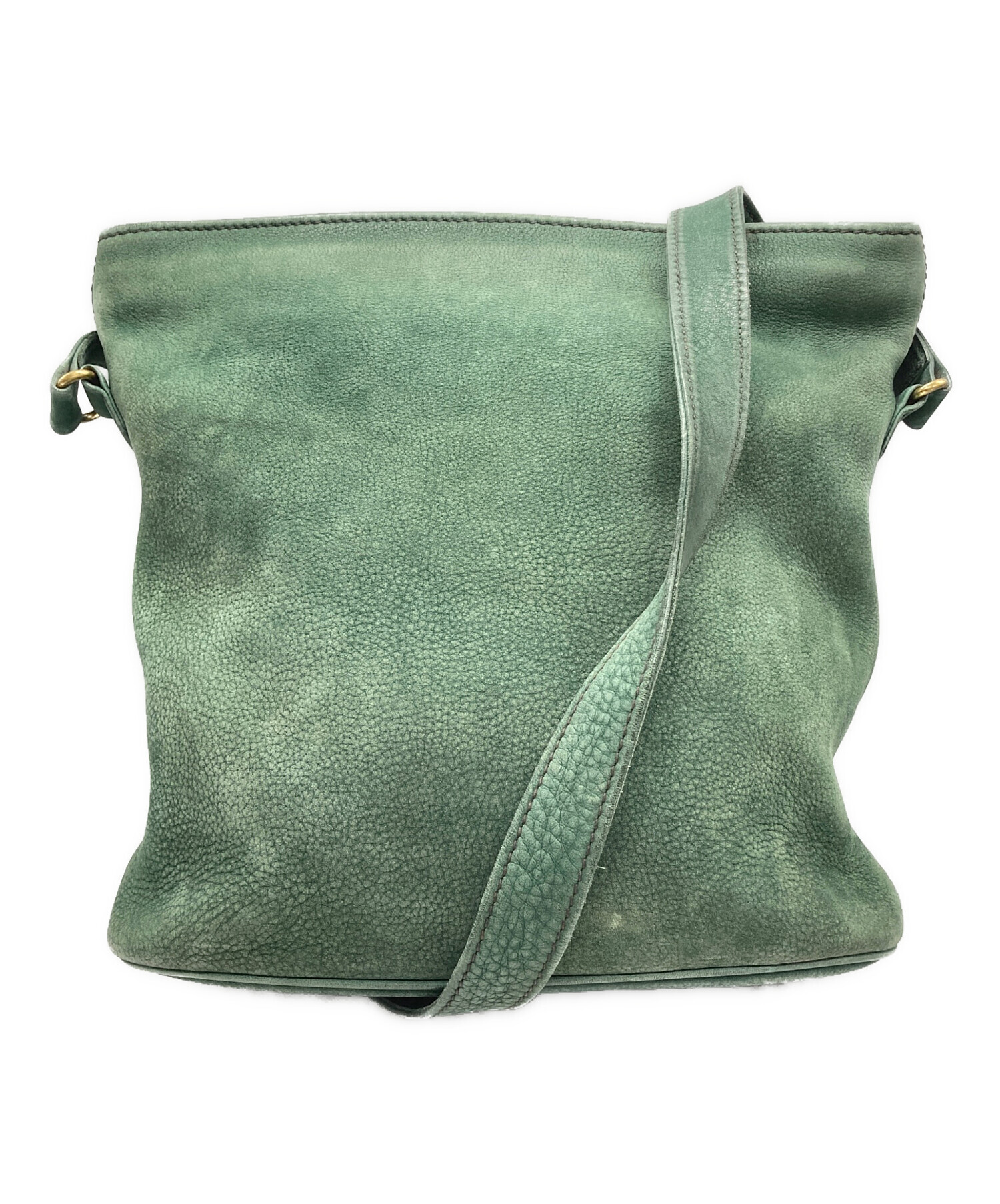 中古・古着通販】COACH (コーチ) スエードショルダーバッグ グリーン