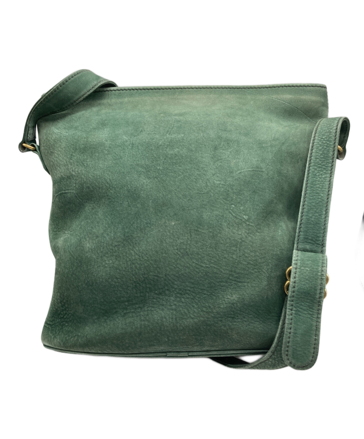 COACH スエード ショルダーバッグ 中古・古着通販】COACH (コーチ) スエードショルダーバッグ グリーン