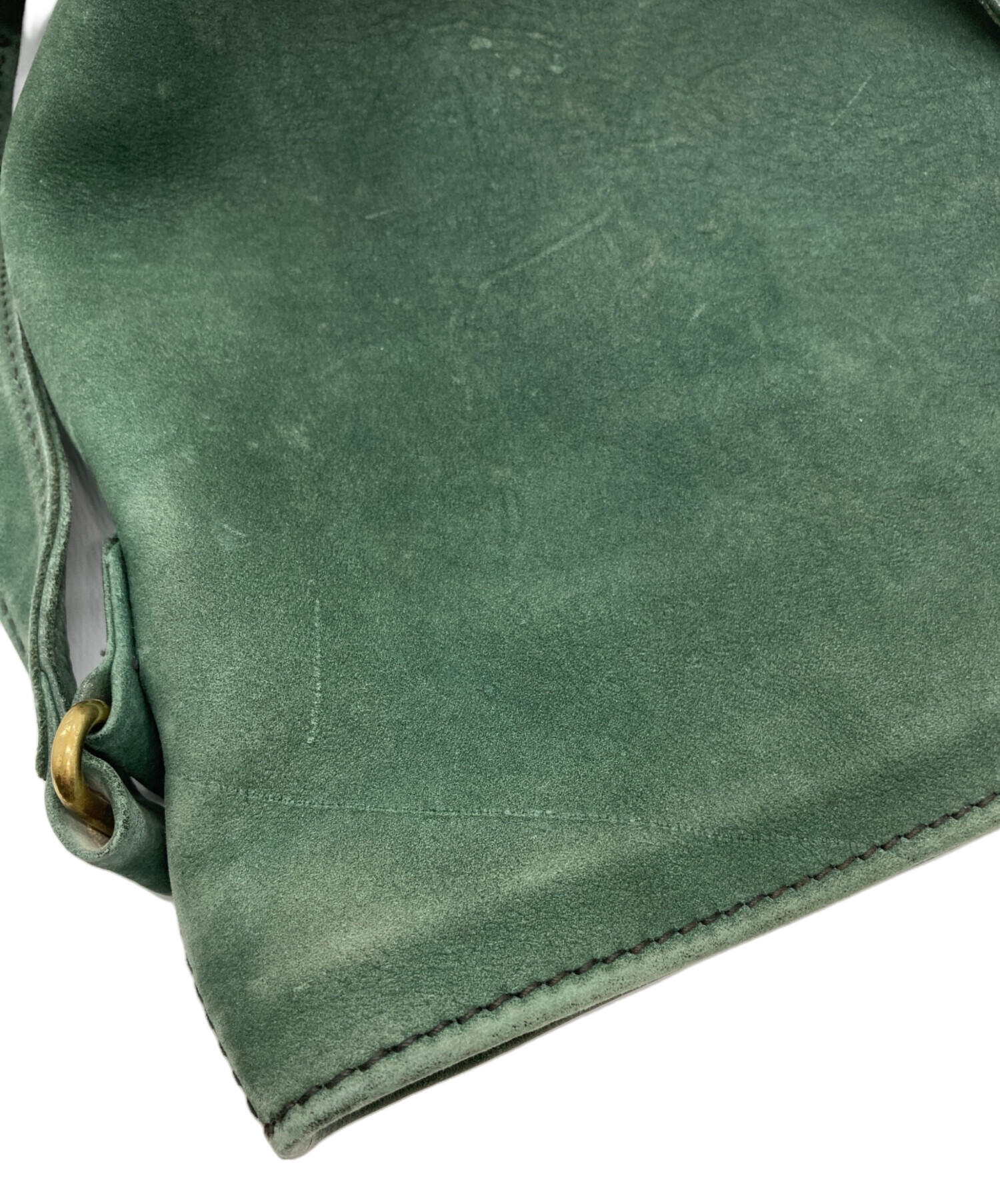 中古・古着通販】COACH (コーチ) スエードショルダーバッグ グリーン