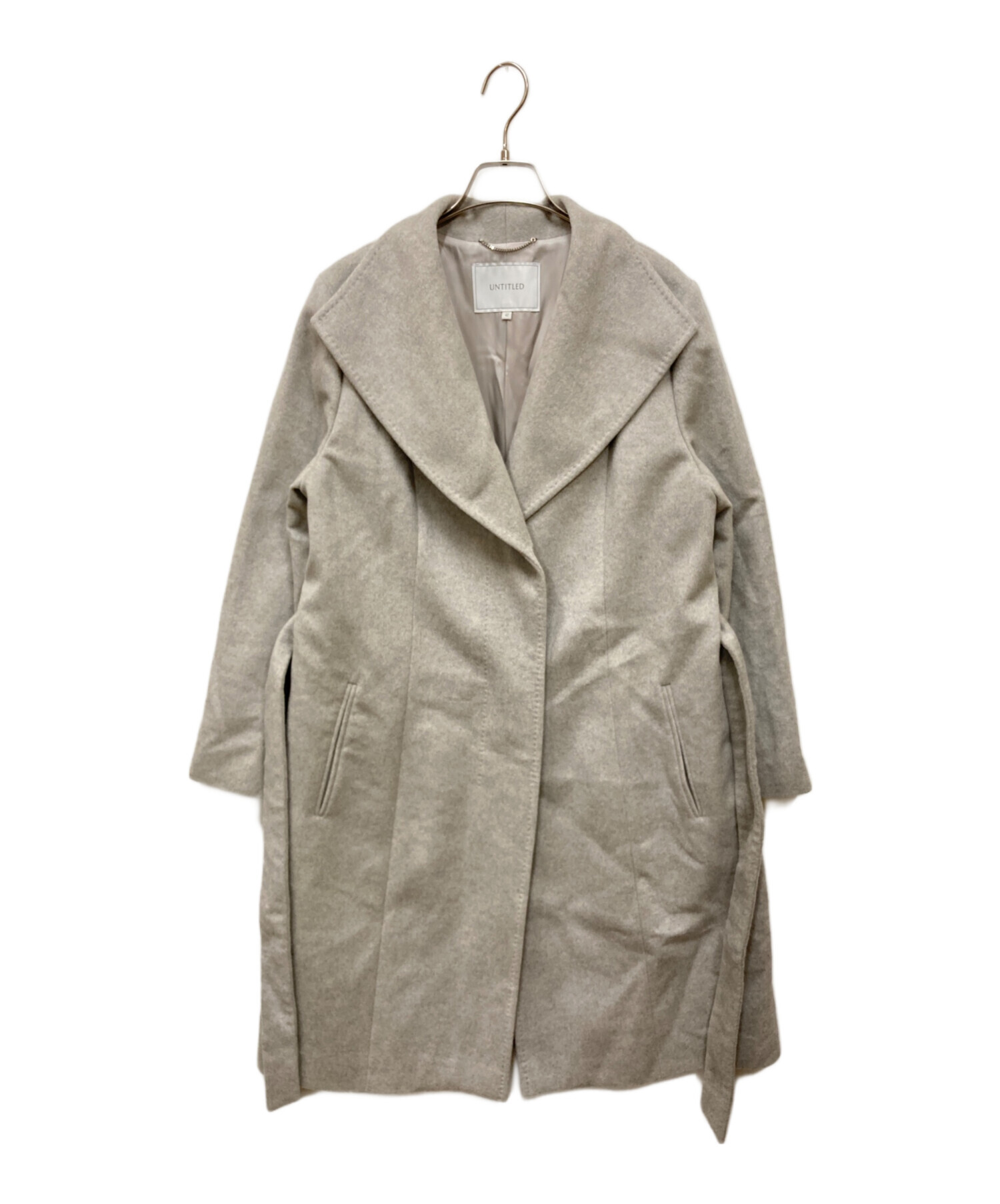 アンタイトル　グレー　コート　ウール　Mサイズ 中古・古着通販】UNTITLED (アンタイトル) ウール比翼コート グレー