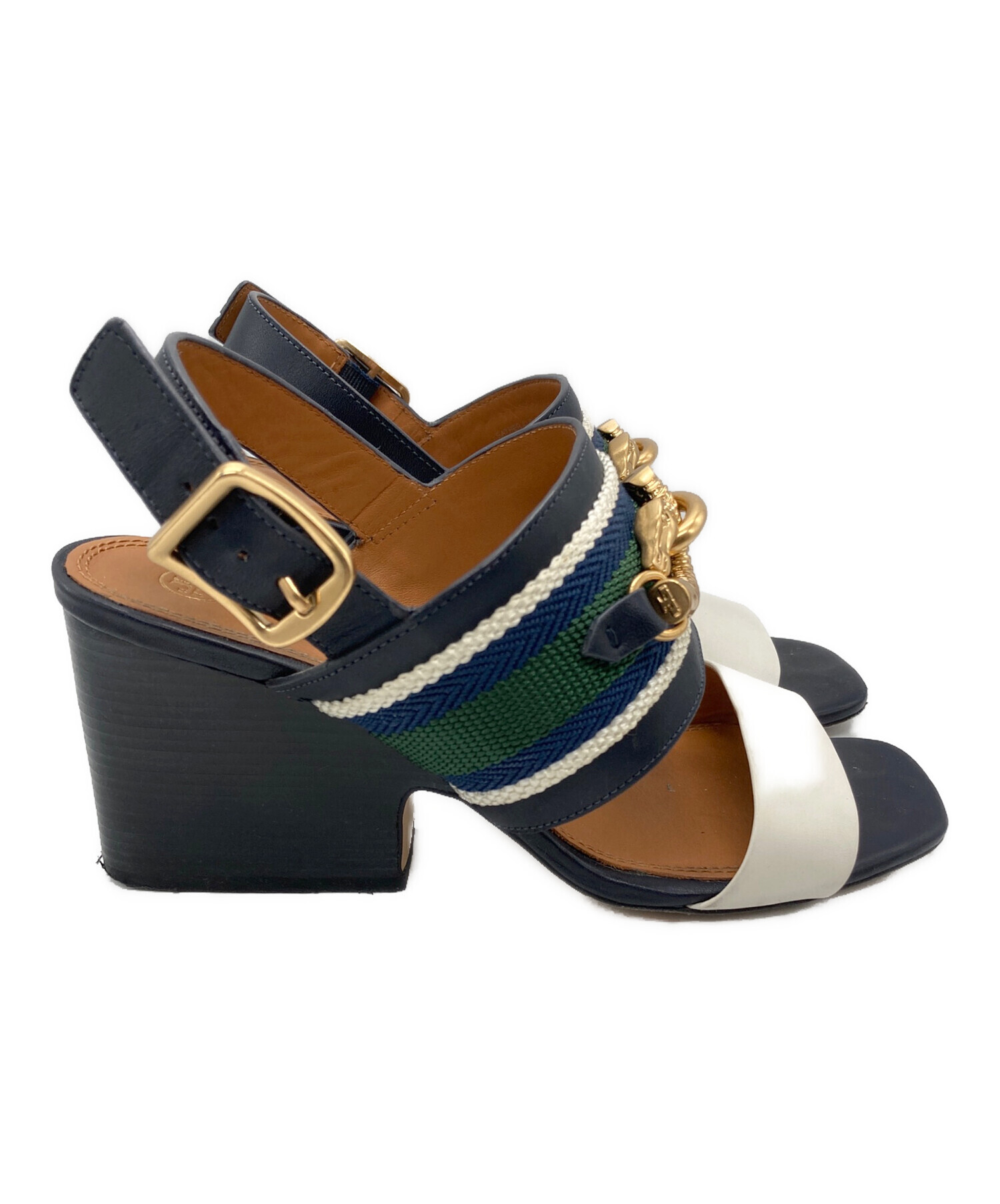 中古・古着通販】TORY BURCH (トリーバーチ) サンダル ネイビー サイズ