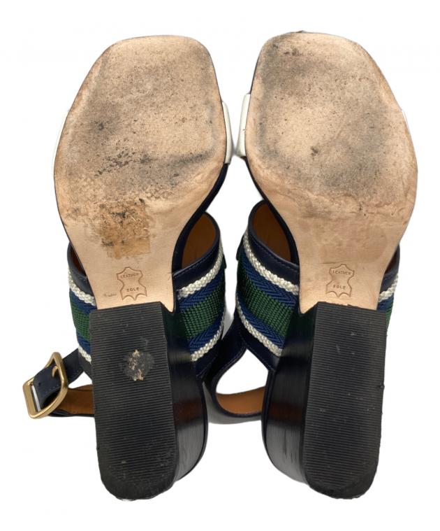 TORY BURCH サンダル トリーバーチ パンプス ブルー 中古・古着通販】TORY BURCH (トリーバーチ) サンダル ネイビー サイズ