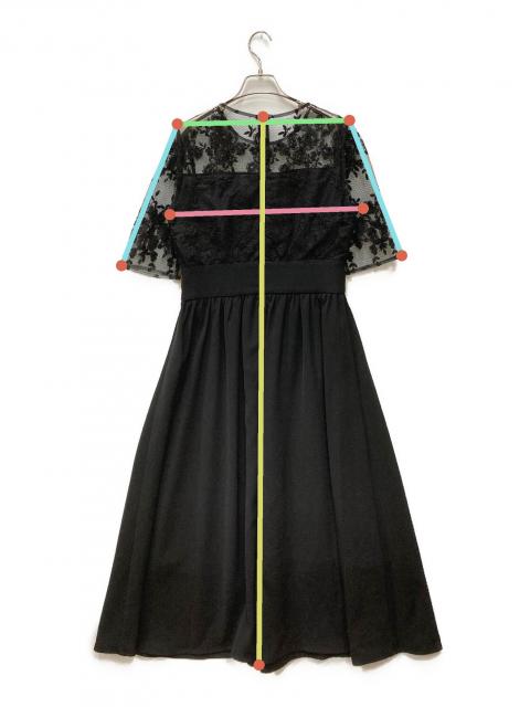 中古・古着通販】Leja (レジャ) 花柄レースワンピース ブラック サイズ