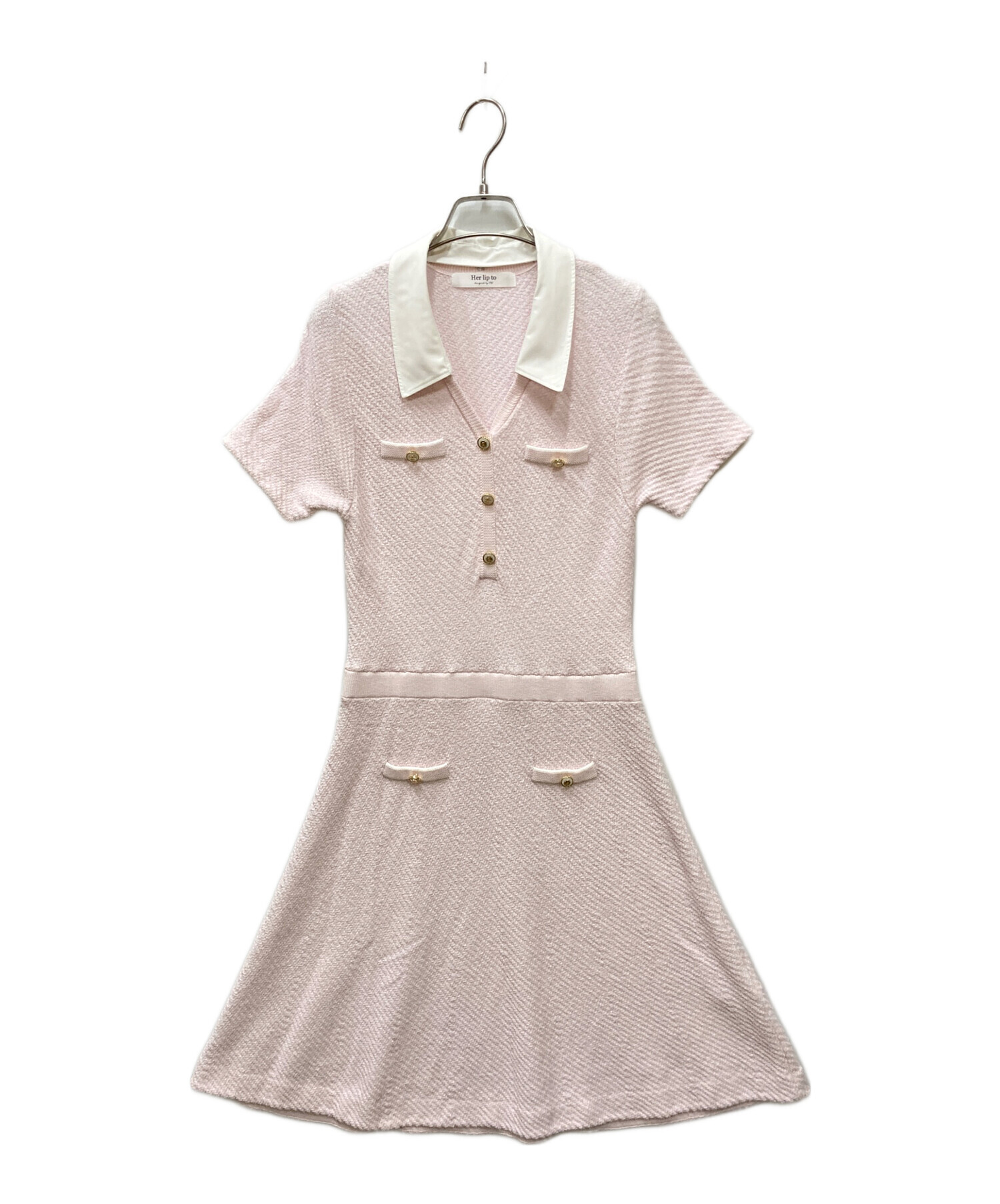 ワンピース Herlipto San Rocco Tweed Knit Dress M 中古・古着通販】HER LIP TO (ハーリップトゥ) San Rocco Tweed Knit
