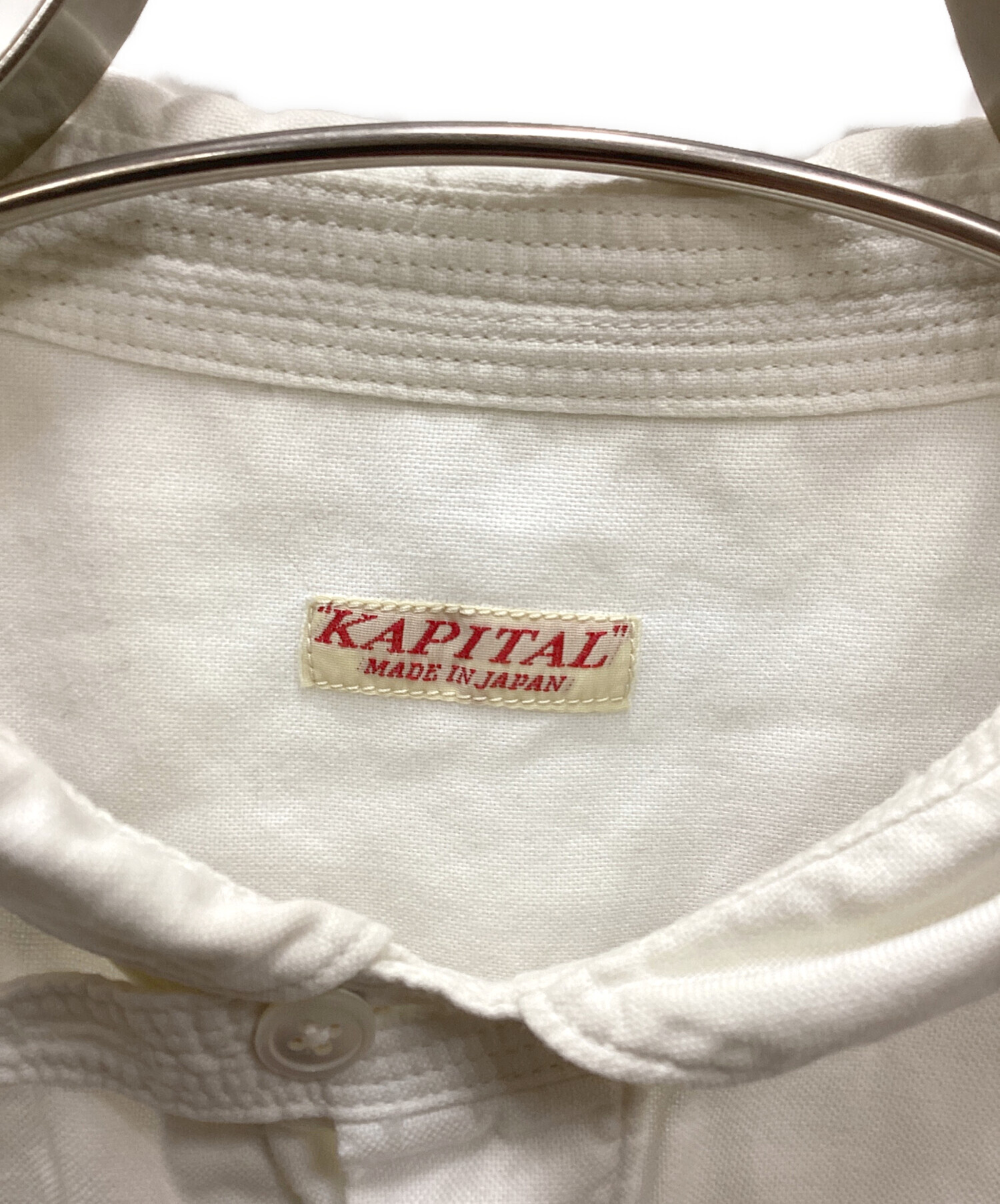 KAPITAL キャピタル 半袖シャツ ボリューム袖 綿100% ホワイト 中古・古着通販】KAPITAL (キャピタル) プルオーバーシャツ ホワイト