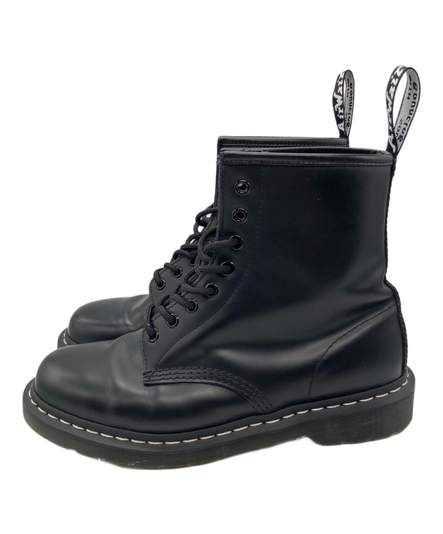 Dr. Martens 8ホール ブーツ ブラック ホワイトステッチ　uk8 中古・古着通販】Dr.Martens (ドクターマーチン) ホワイトステッチ8