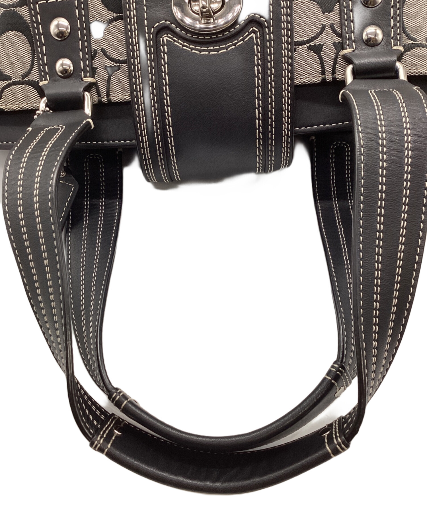 中古・古着通販】COACH (コーチ) シグネチャーキャンバスハンドバッグ