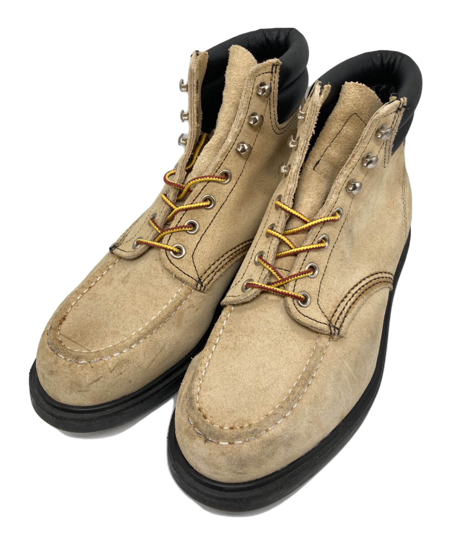 90s RED WING モックトゥ スエード ブーツ ベージュ 中古・古着通販】RED WING (レッドウィング) スーパーソールモックトゥ